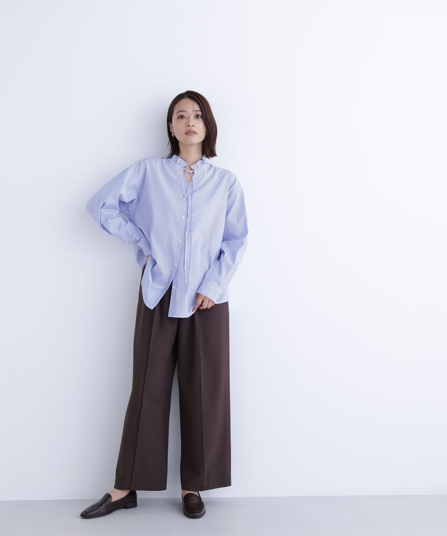  「フリルネックスキッパーブラウス」|シャツ・ブラウス|