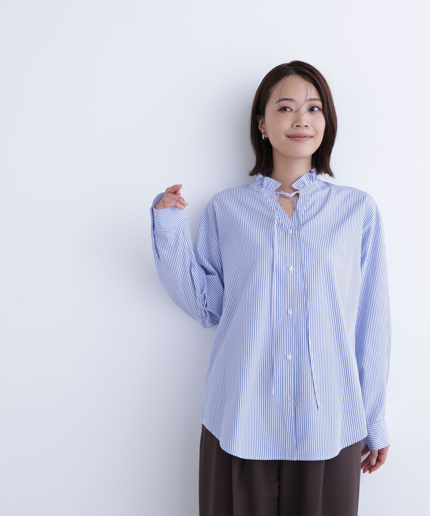  「フリルネックスキッパーブラウス」|シャツ・ブラウス|