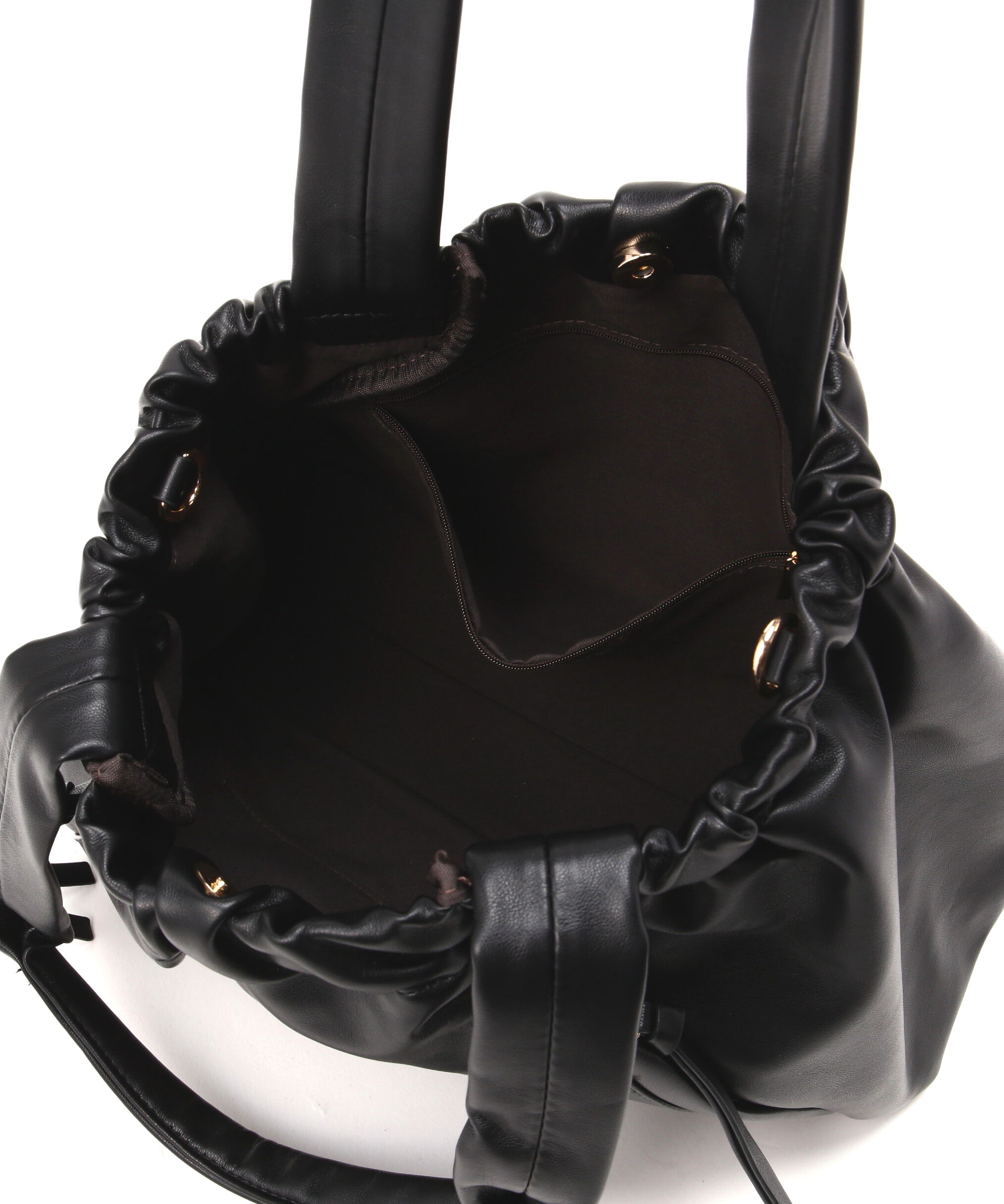  「ギャザリングフェイクレザー2wayトートバッグ」|トートバッグ|