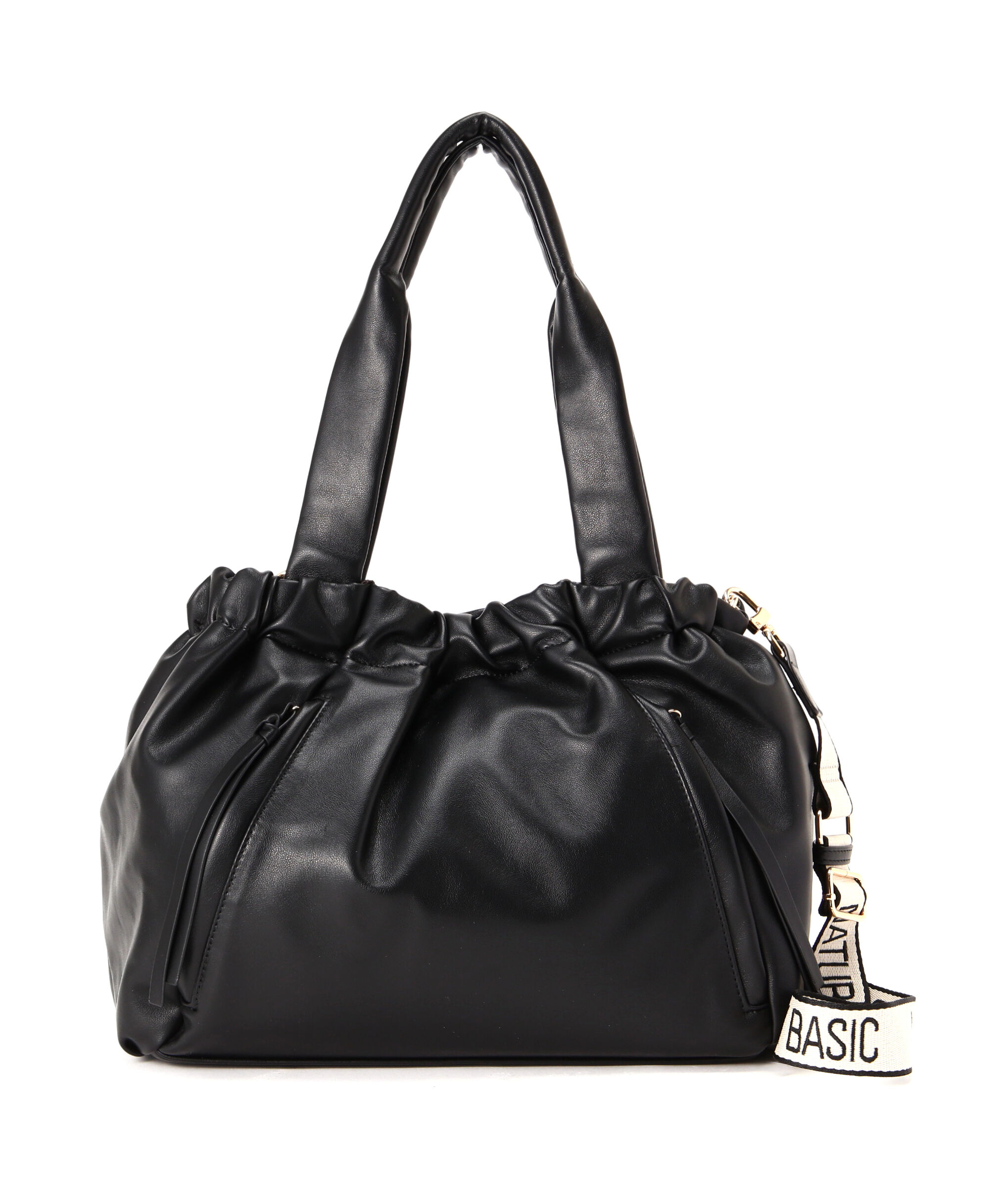  「ギャザリングフェイクレザー2wayトートバッグ」|トートバッグ|