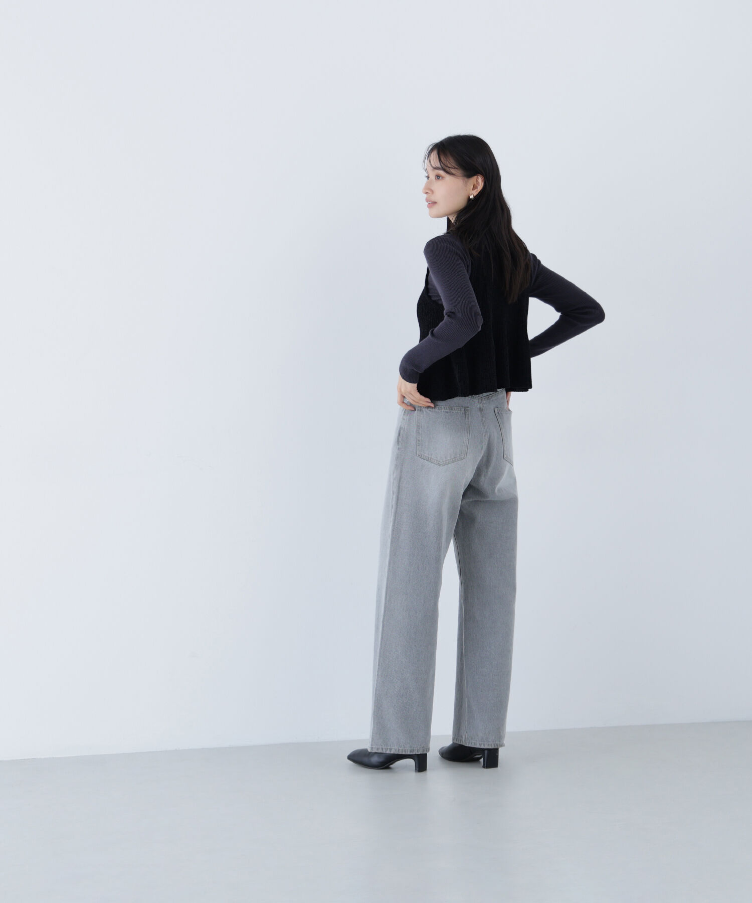  「ペプラムベスト＆リブニット」|ニット・セーター|