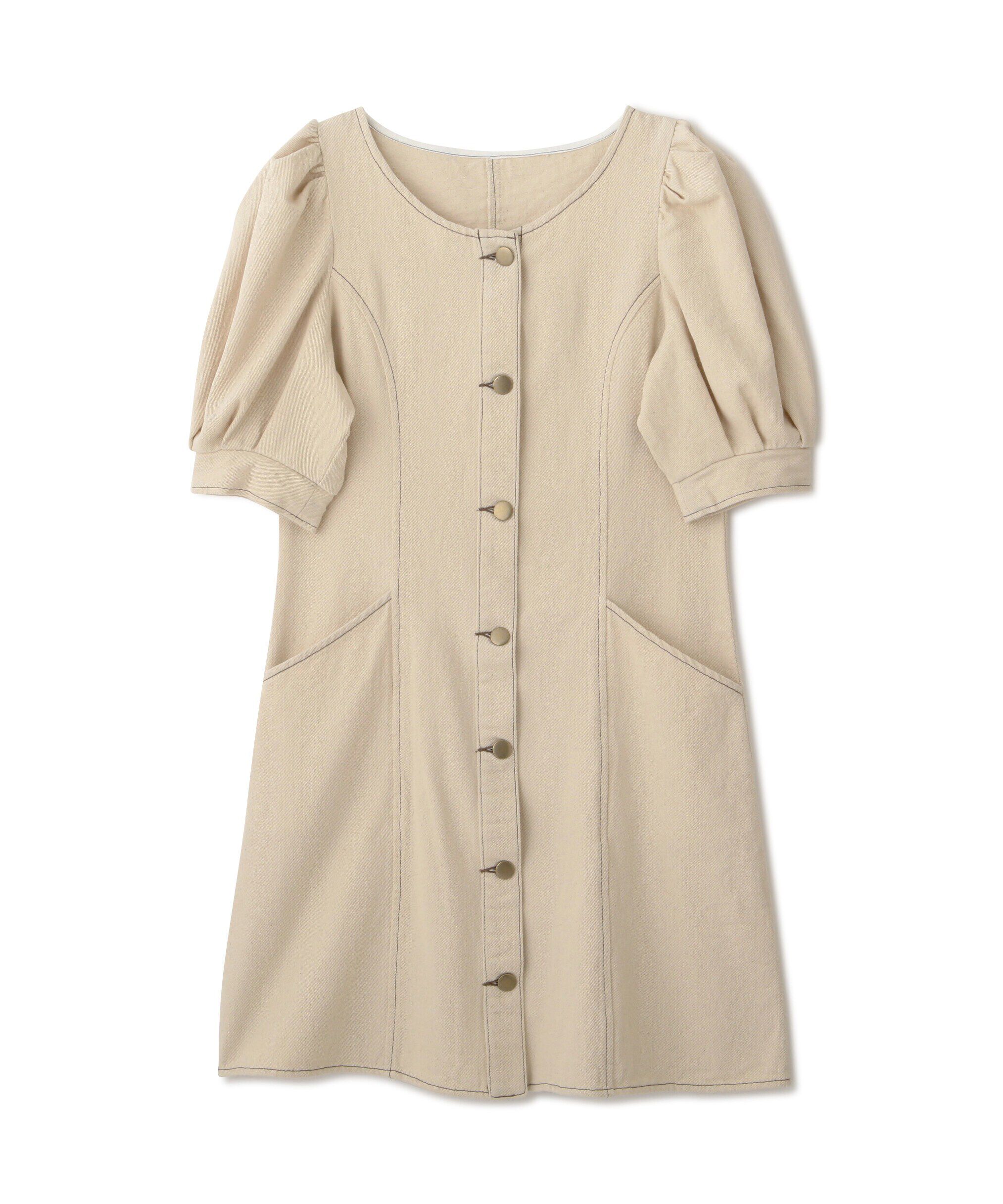  「クルーネックデニムミニワンピース」|ワンピース|