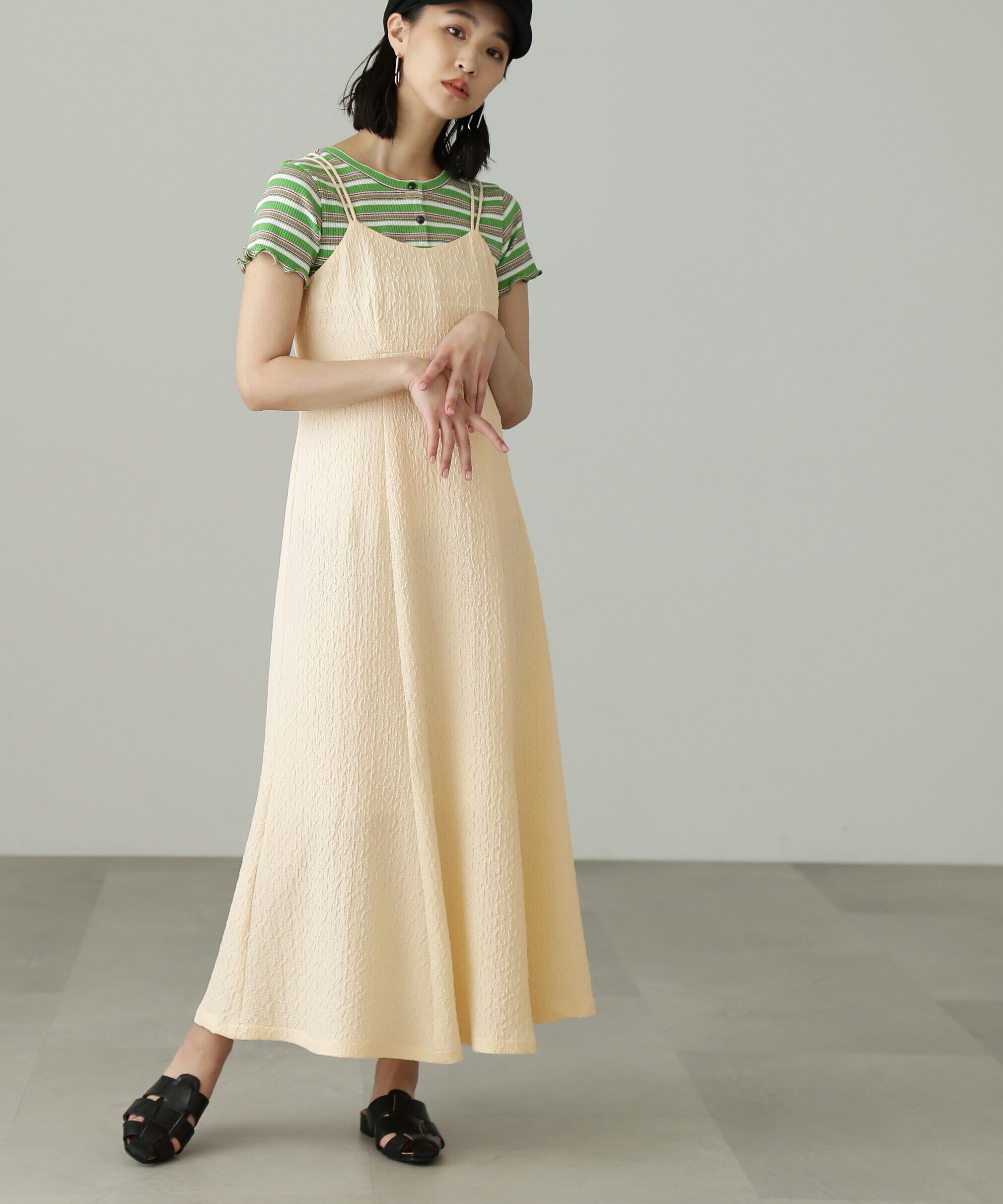  「[低身長サイズ/Sシリーズ]ワッシャーマーメイドキャミワンピース」|ワンピース|