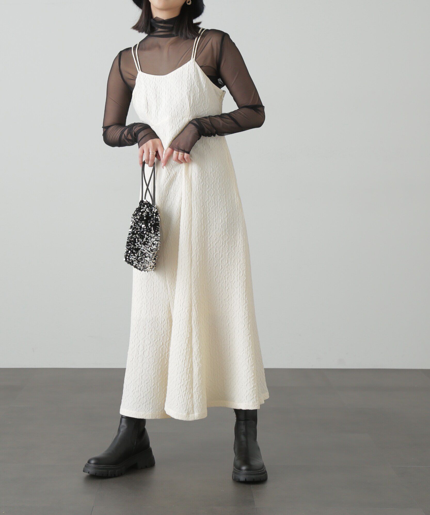  「[低身長サイズ/Sシリーズ]ワッシャーマーメイドキャミワンピース」|ワンピース|