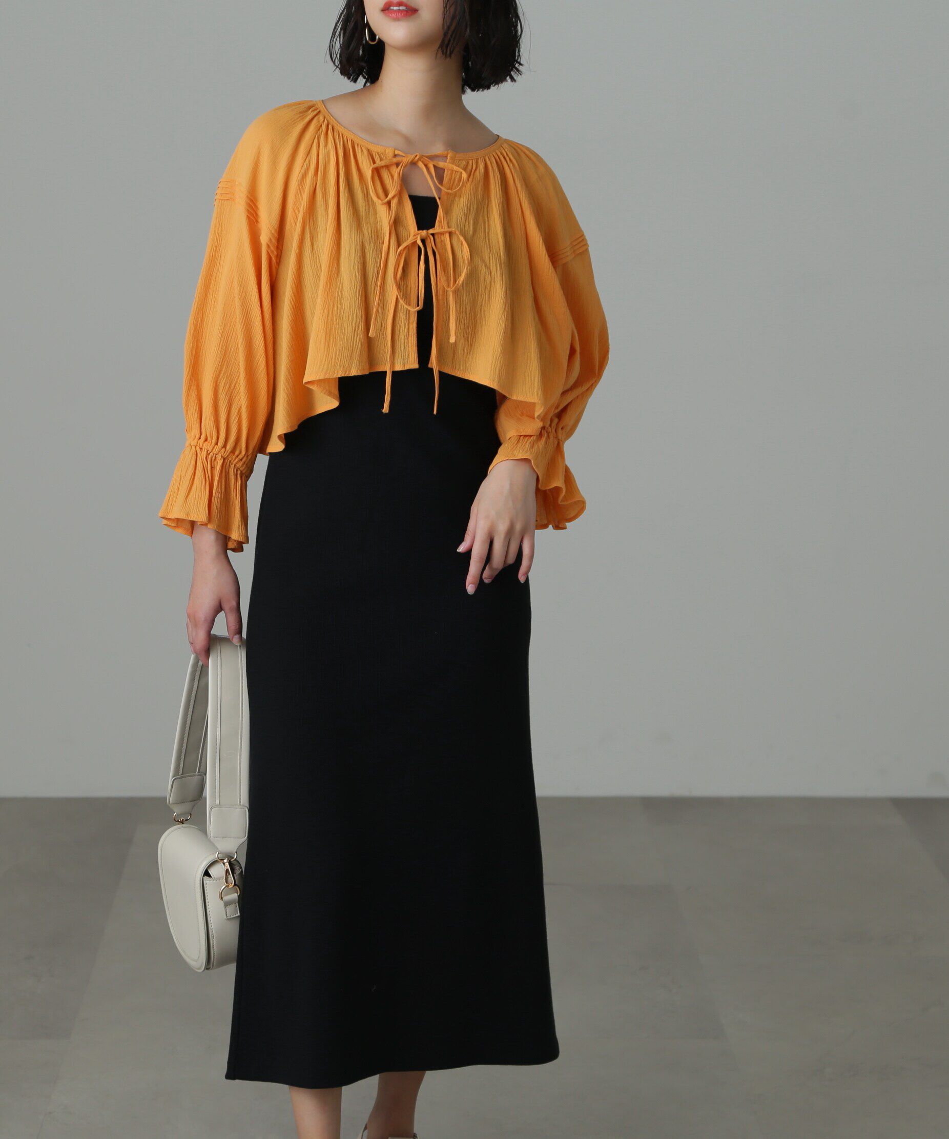  「カップ付リブカットソーナローキャミワンピース」|ワンピース|