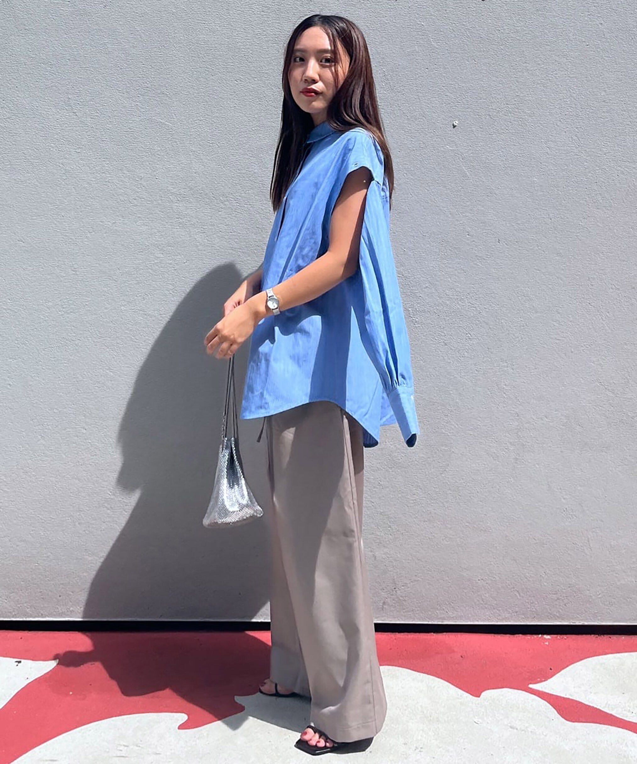  「クロスタックストレートワイドパンツ」|その他|