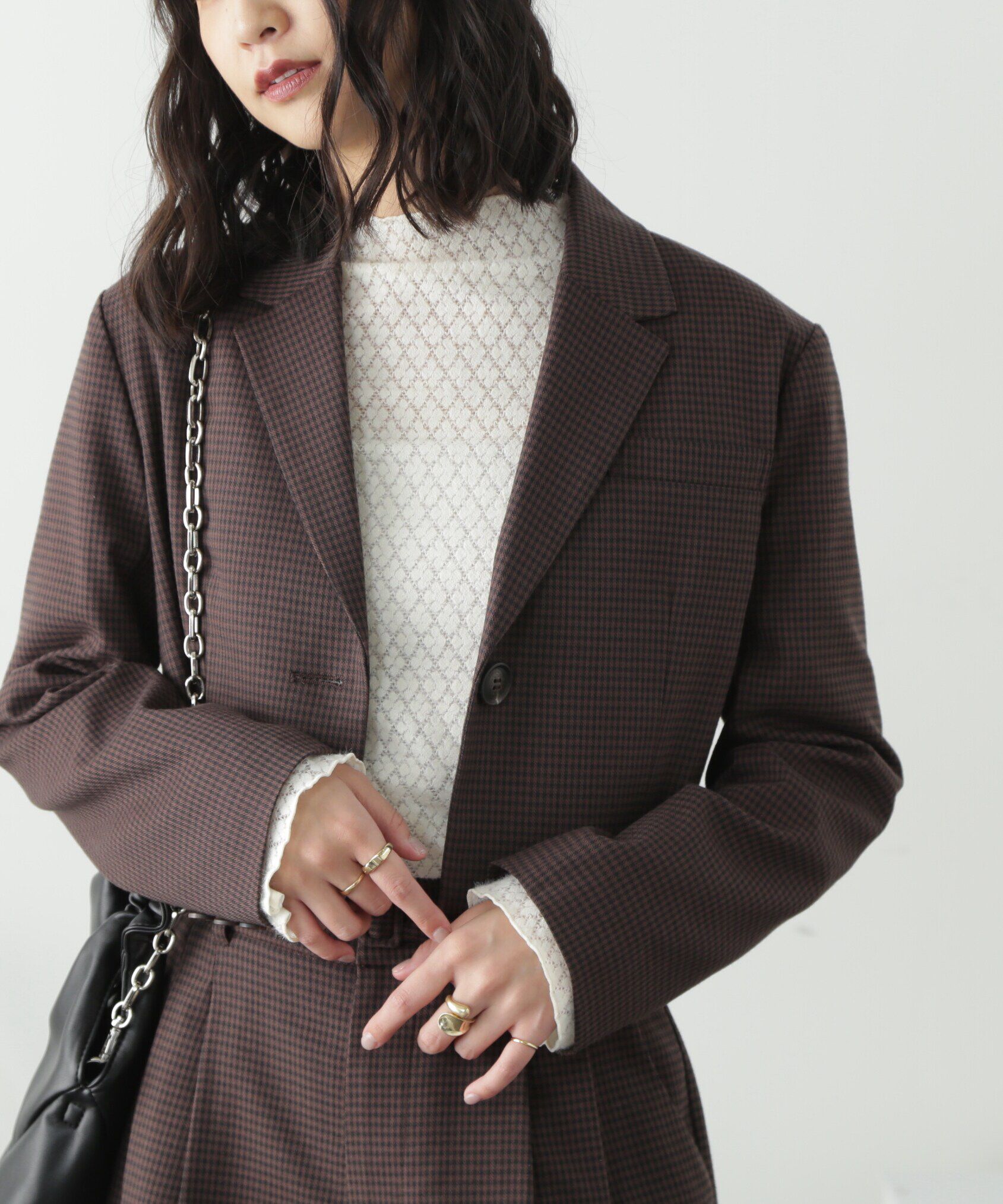  「＜SET UP対応＞ショート丈コンパクトジャケット」|その他|ブラウンチェ 1