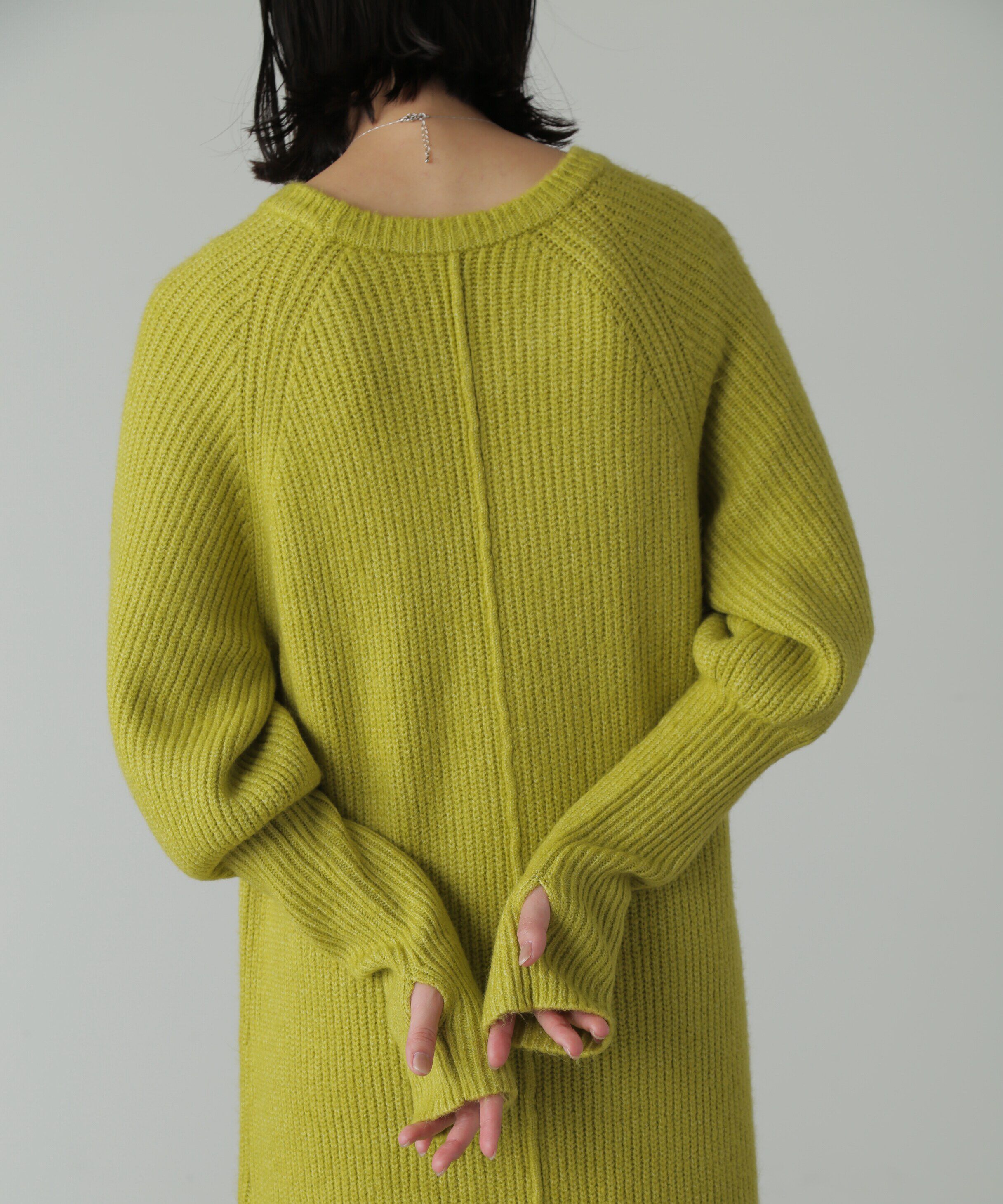  「ボリュームスリーブ畦ニットワンピース」|ワンピース|