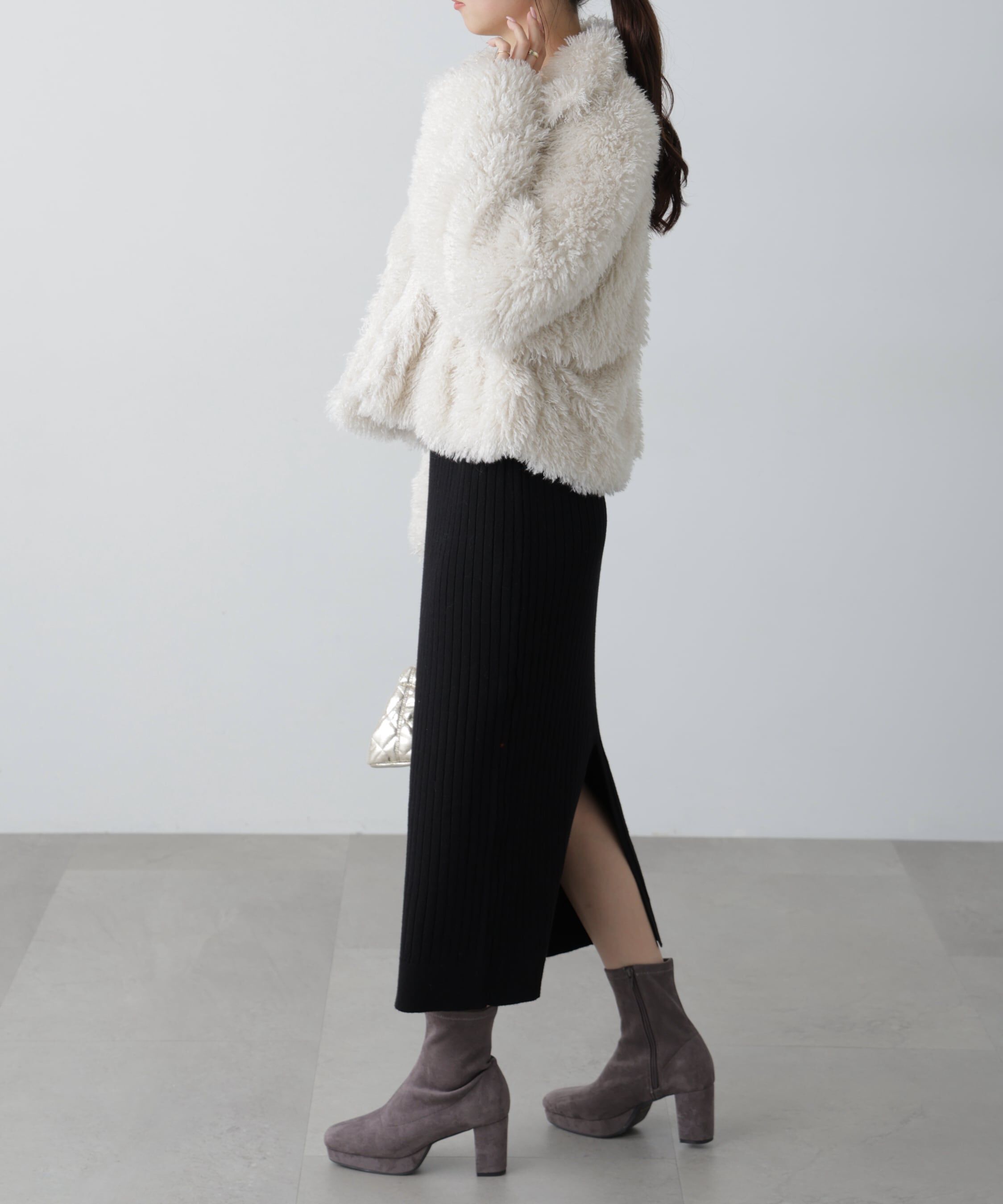  「ボートネックニットワンピース」|ワンピース|