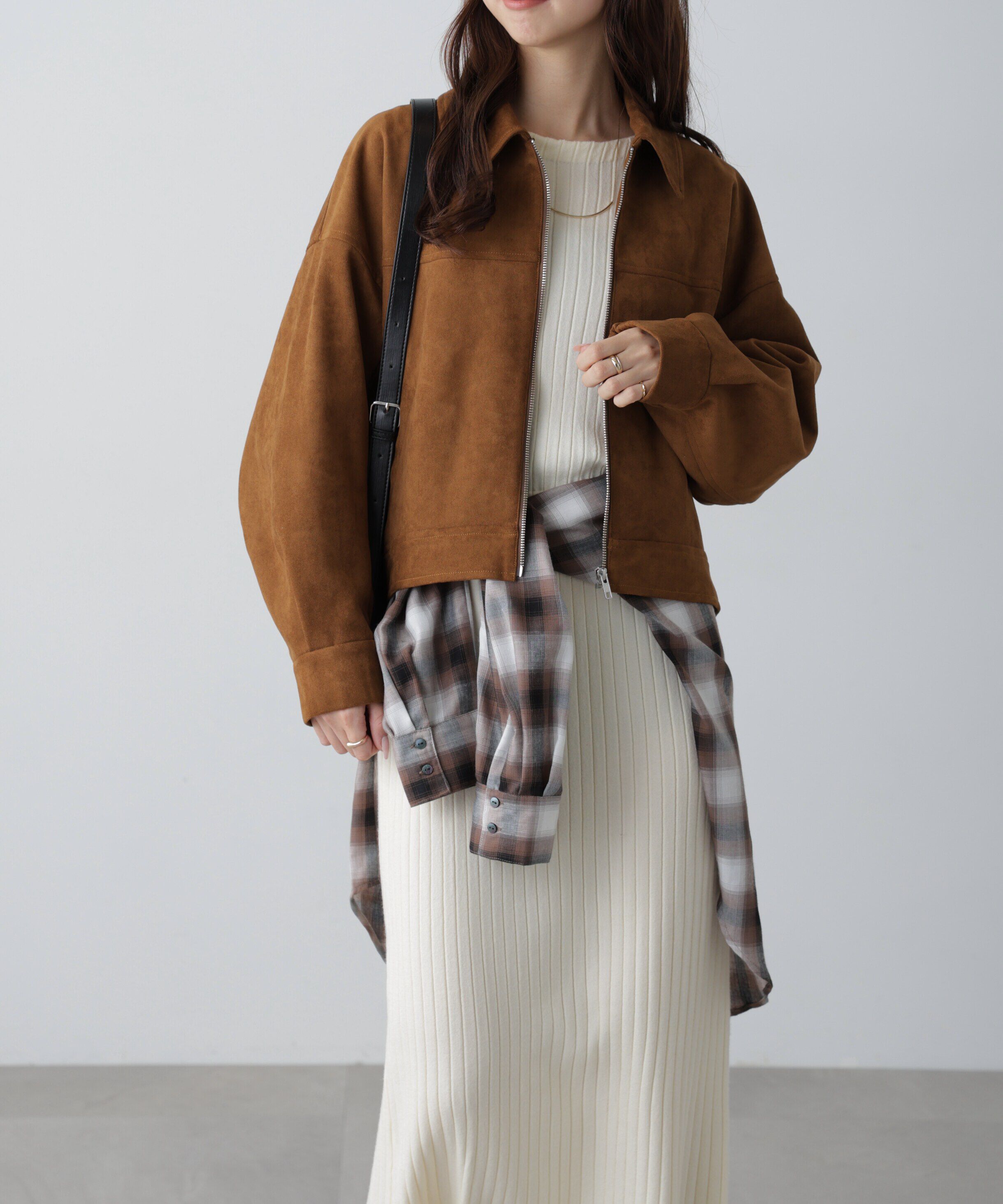  「ボートネックニットワンピース」|ワンピース|