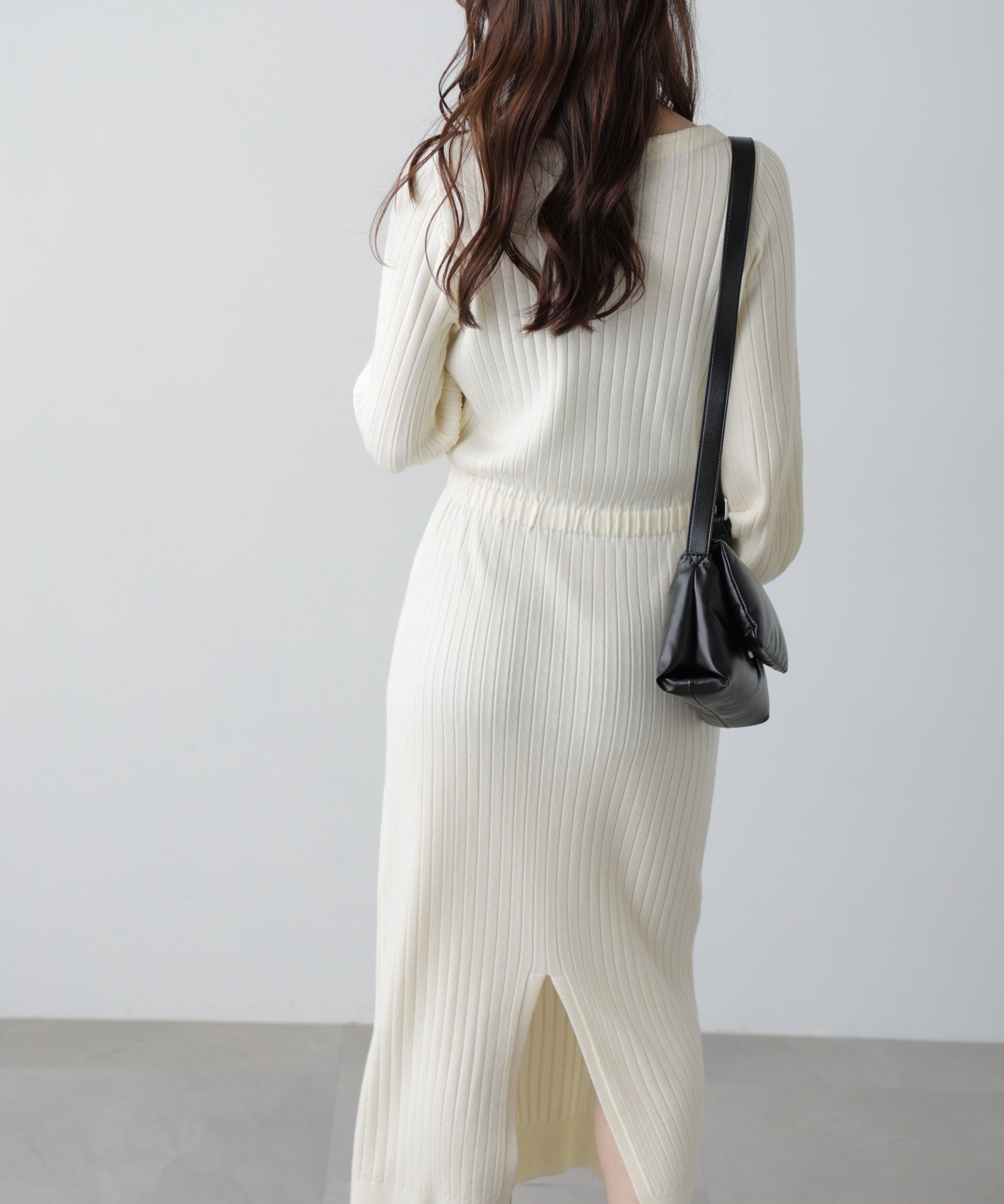  「ボートネックニットワンピース」|ワンピース|