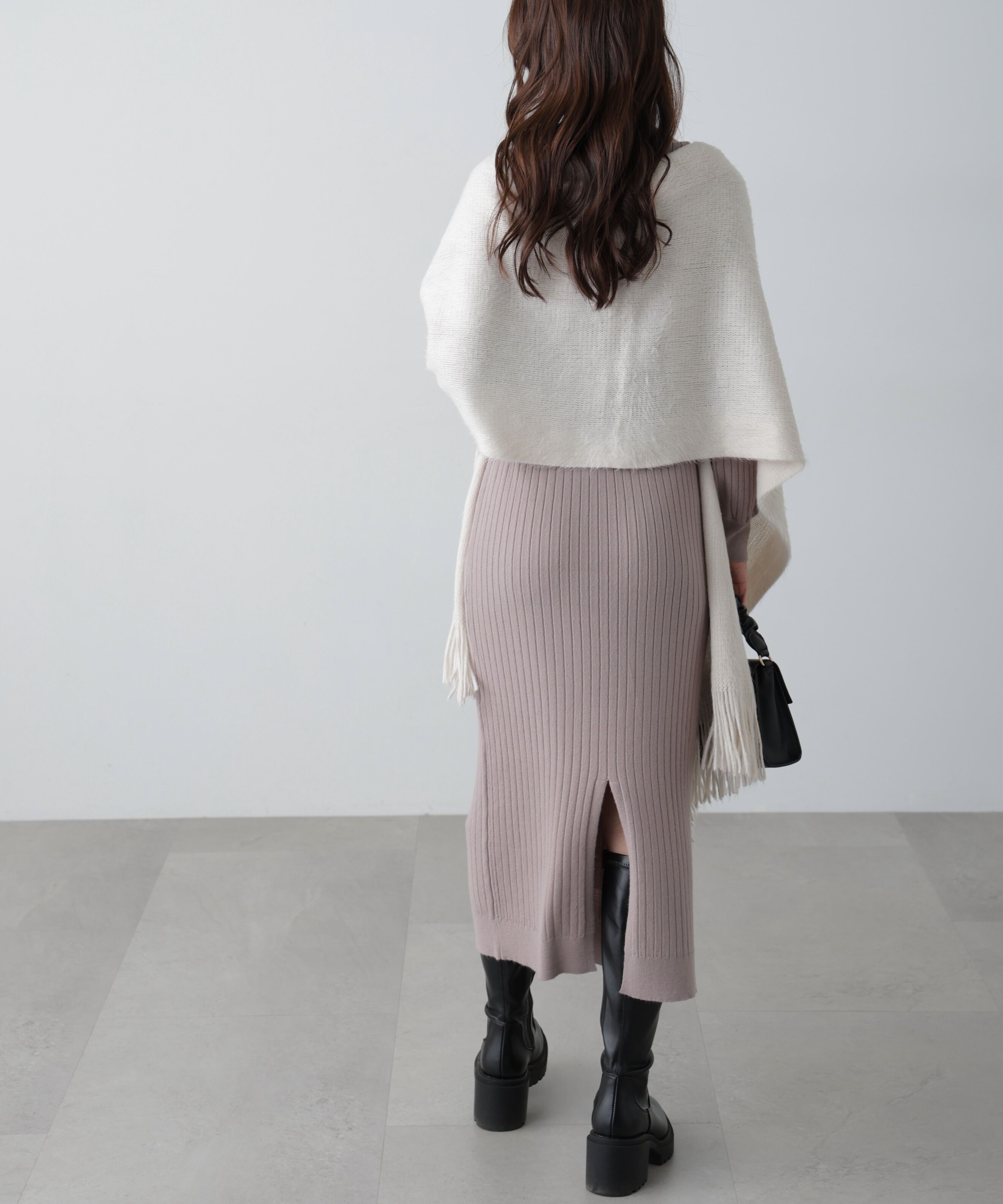  「ボートネックニットワンピース」|ワンピース|