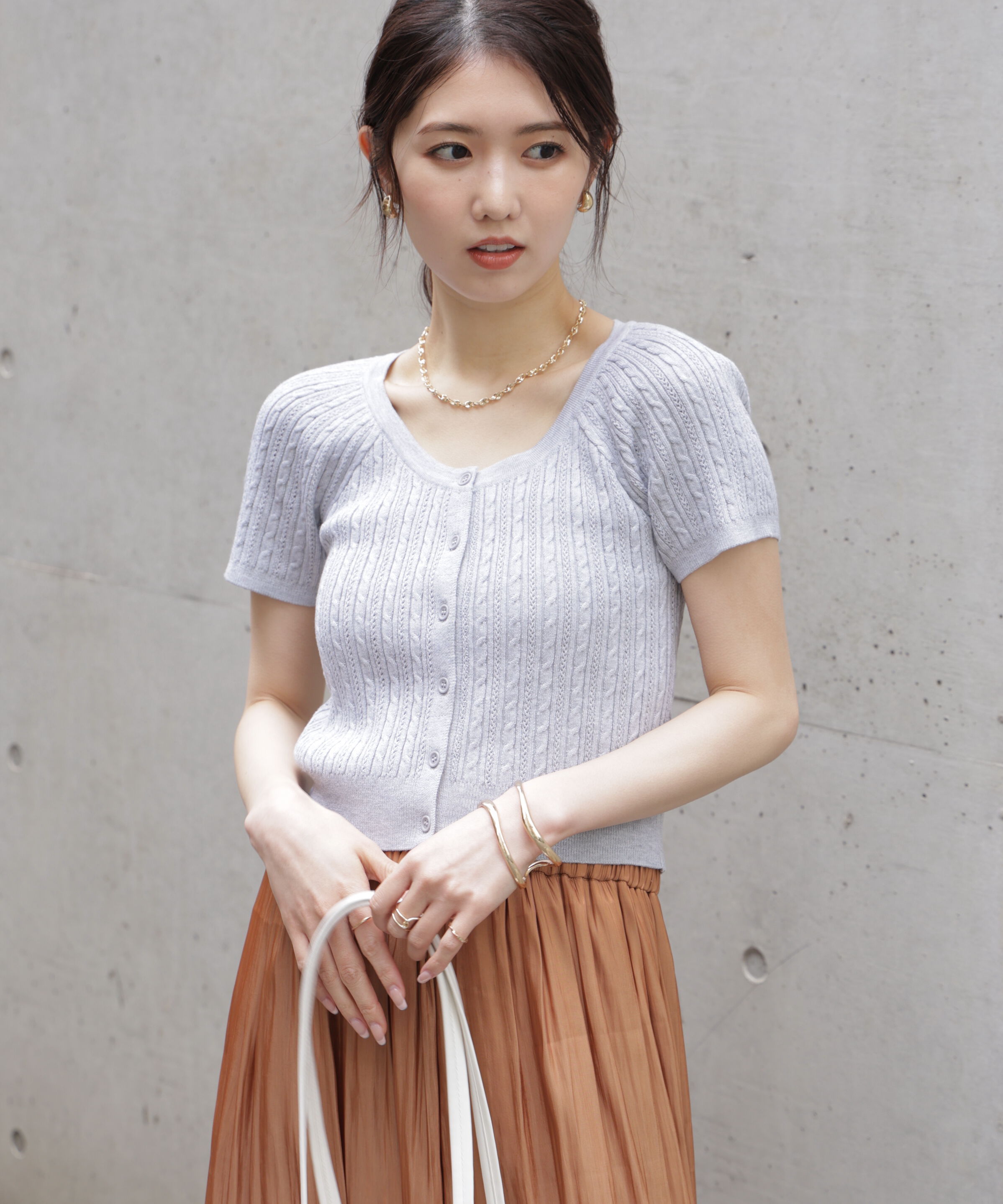  「ミニケーブルショートカーディガン」|ニット・セーター|