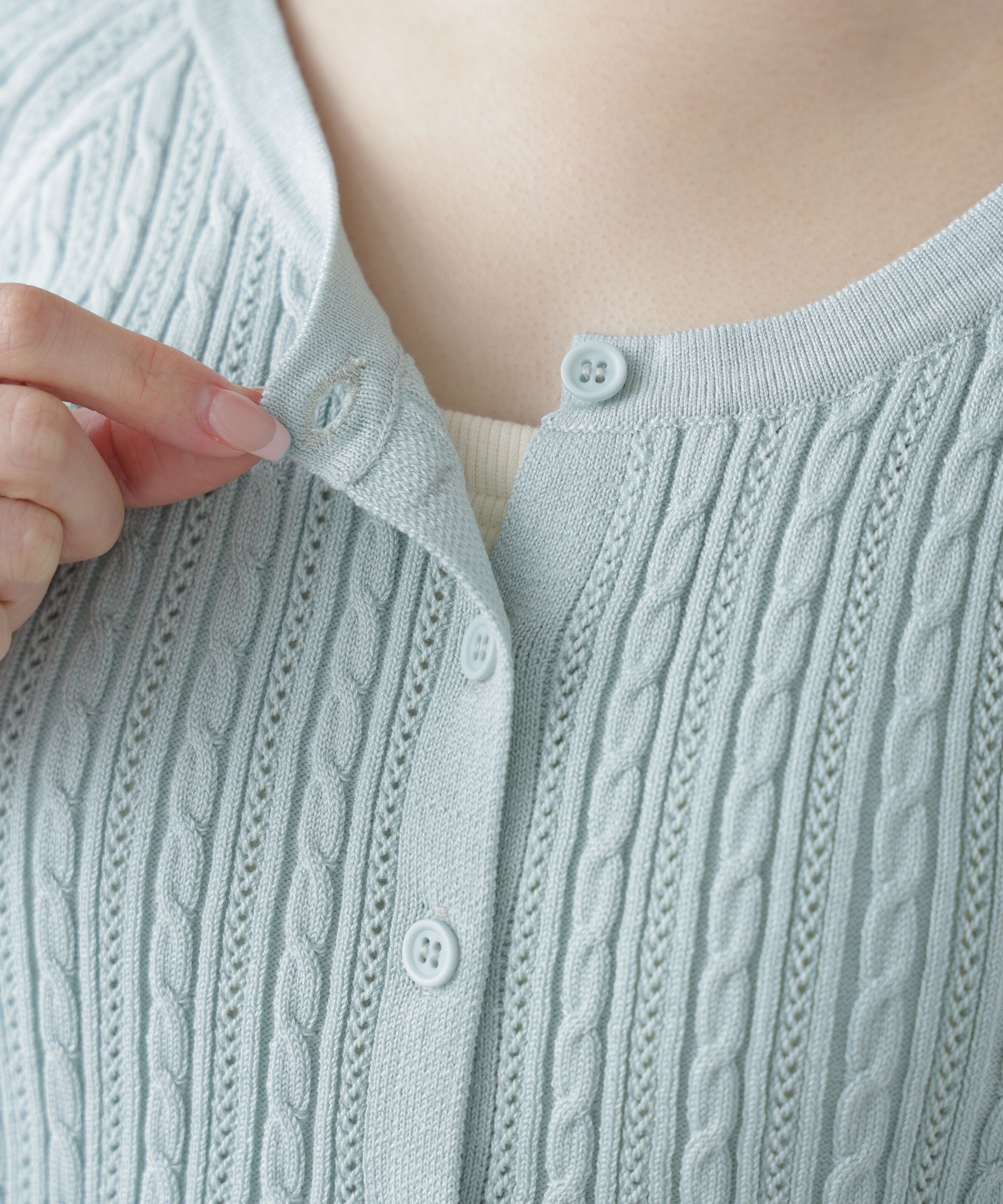  「ミニケーブルショートカーディガン」|ニット・セーター|