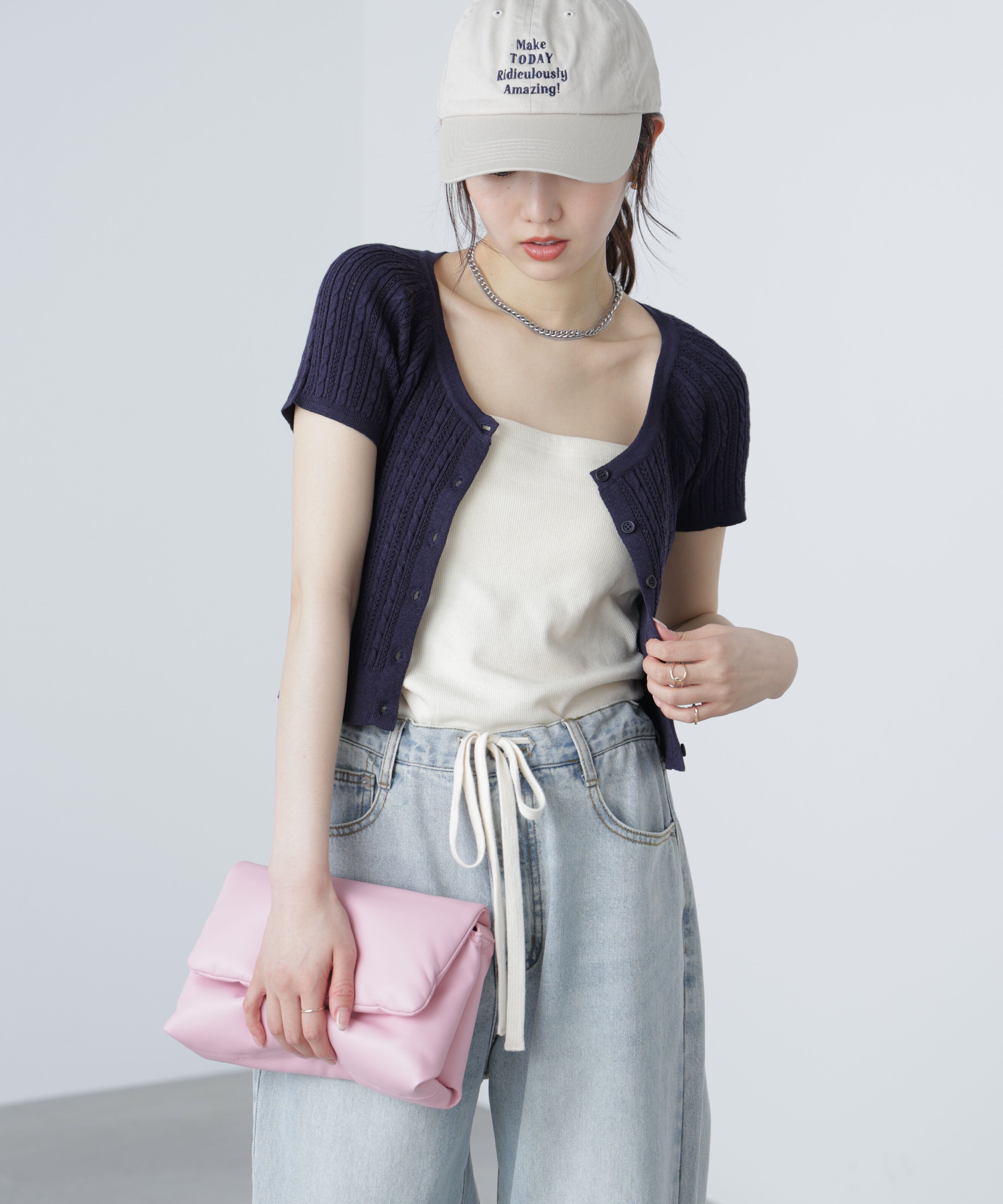  「ミニケーブルショートカーディガン」|ニット・セーター|