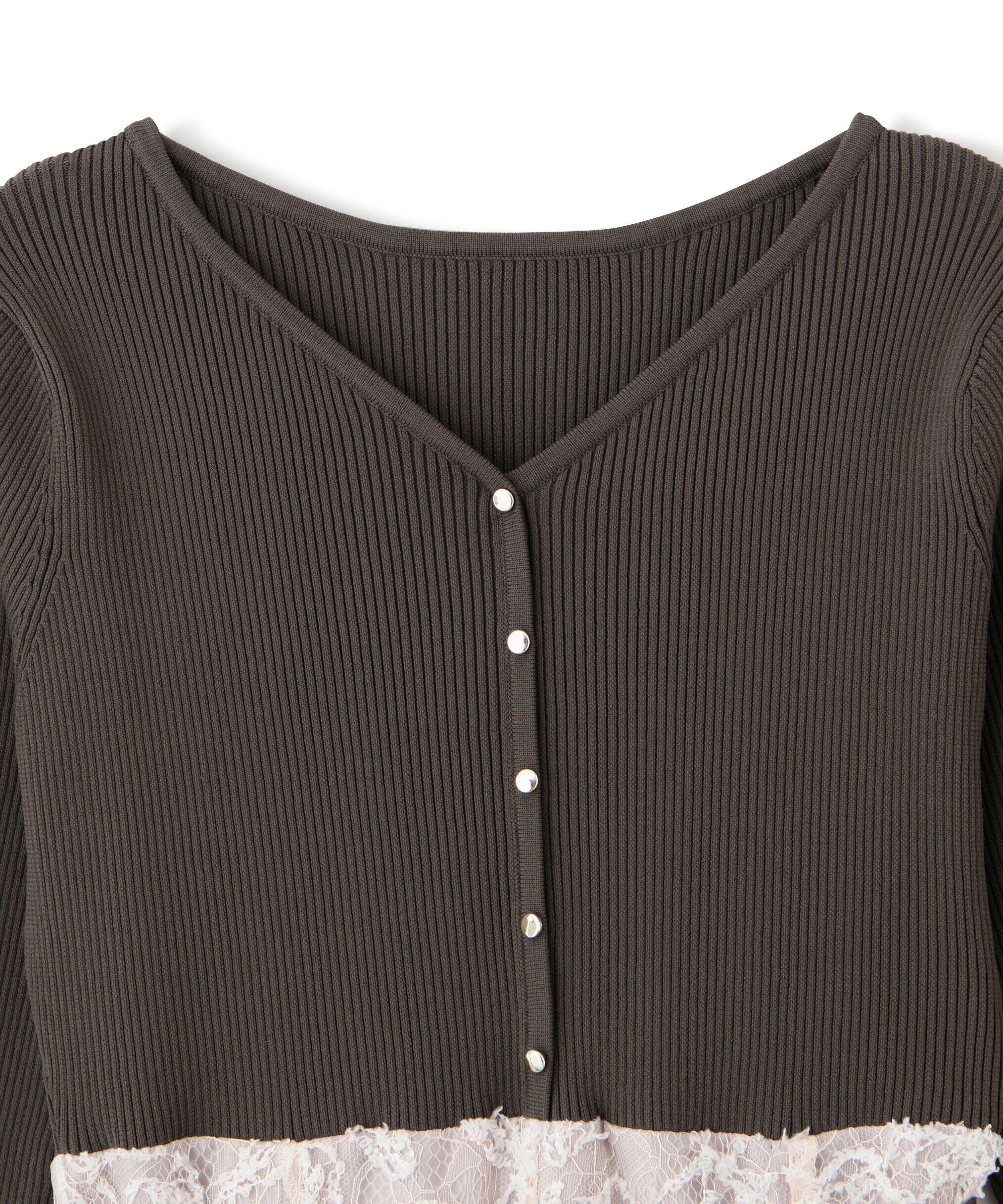  「モール刺繍レースドッキングワンピース」|ワンピース|