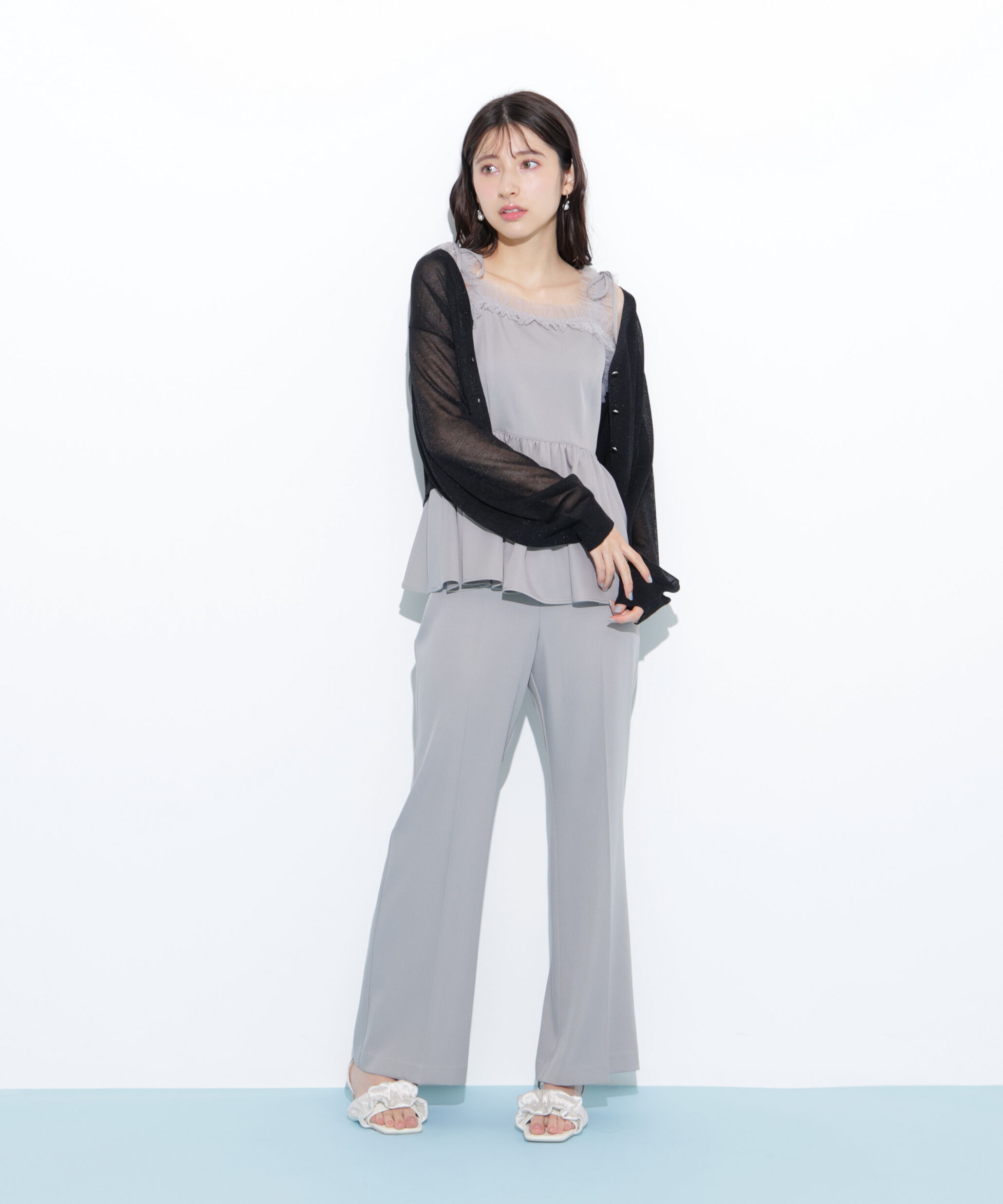  「シャイニーシアーカーディガン」|ニット・セーター|