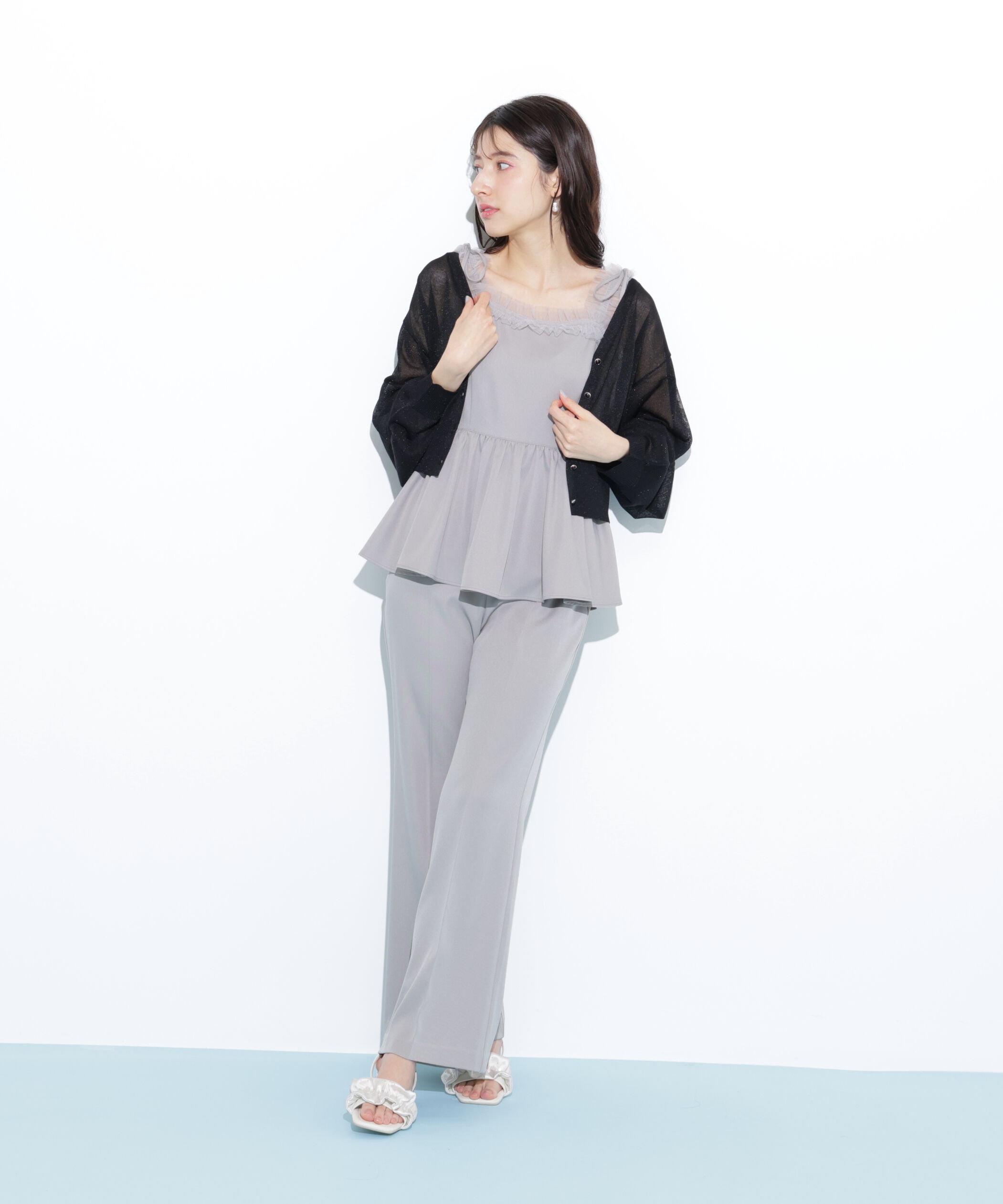  「シャイニーシアーカーディガン」|ニット・セーター|