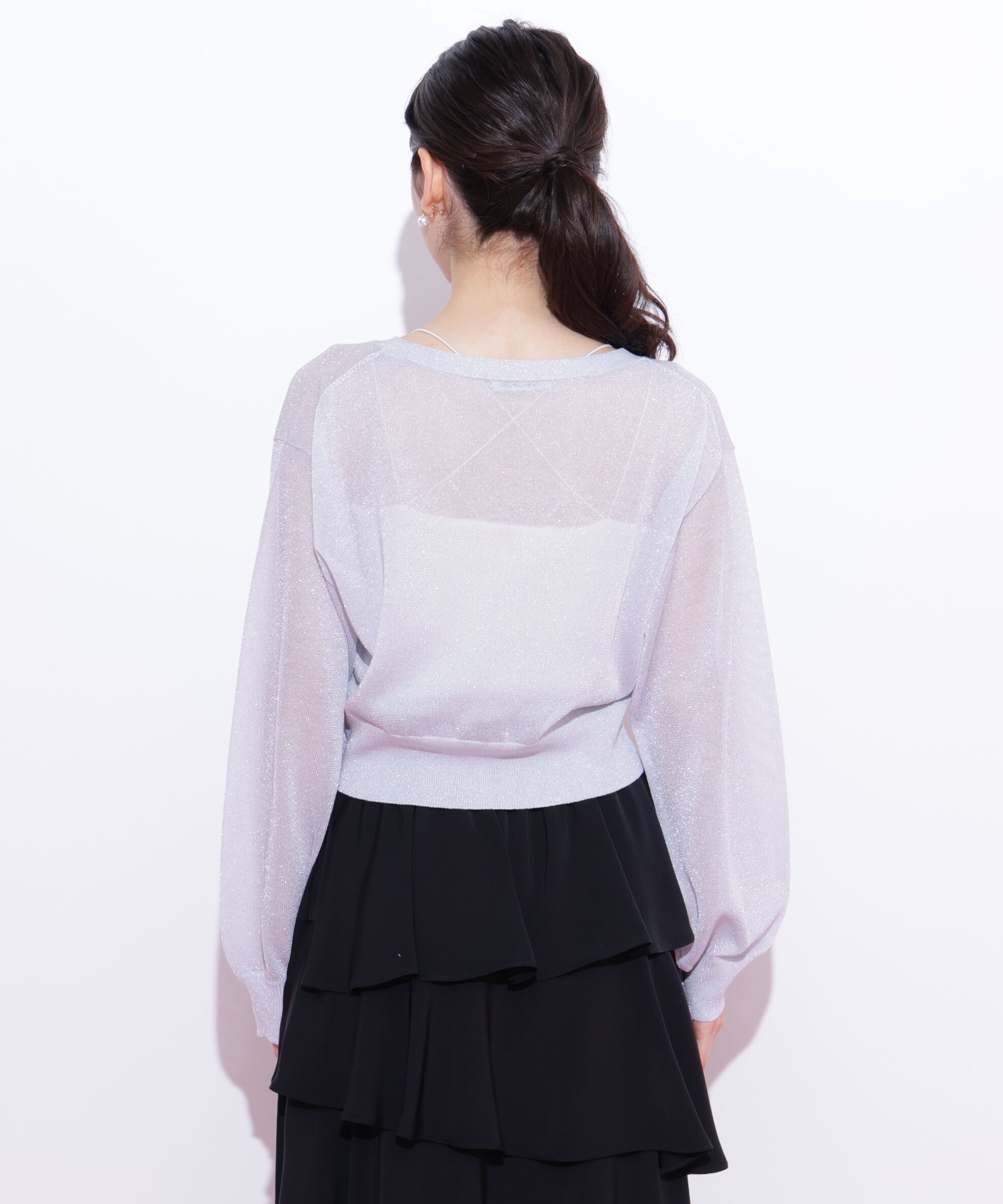  「シャイニーシアーカーディガン」|ニット・セーター|