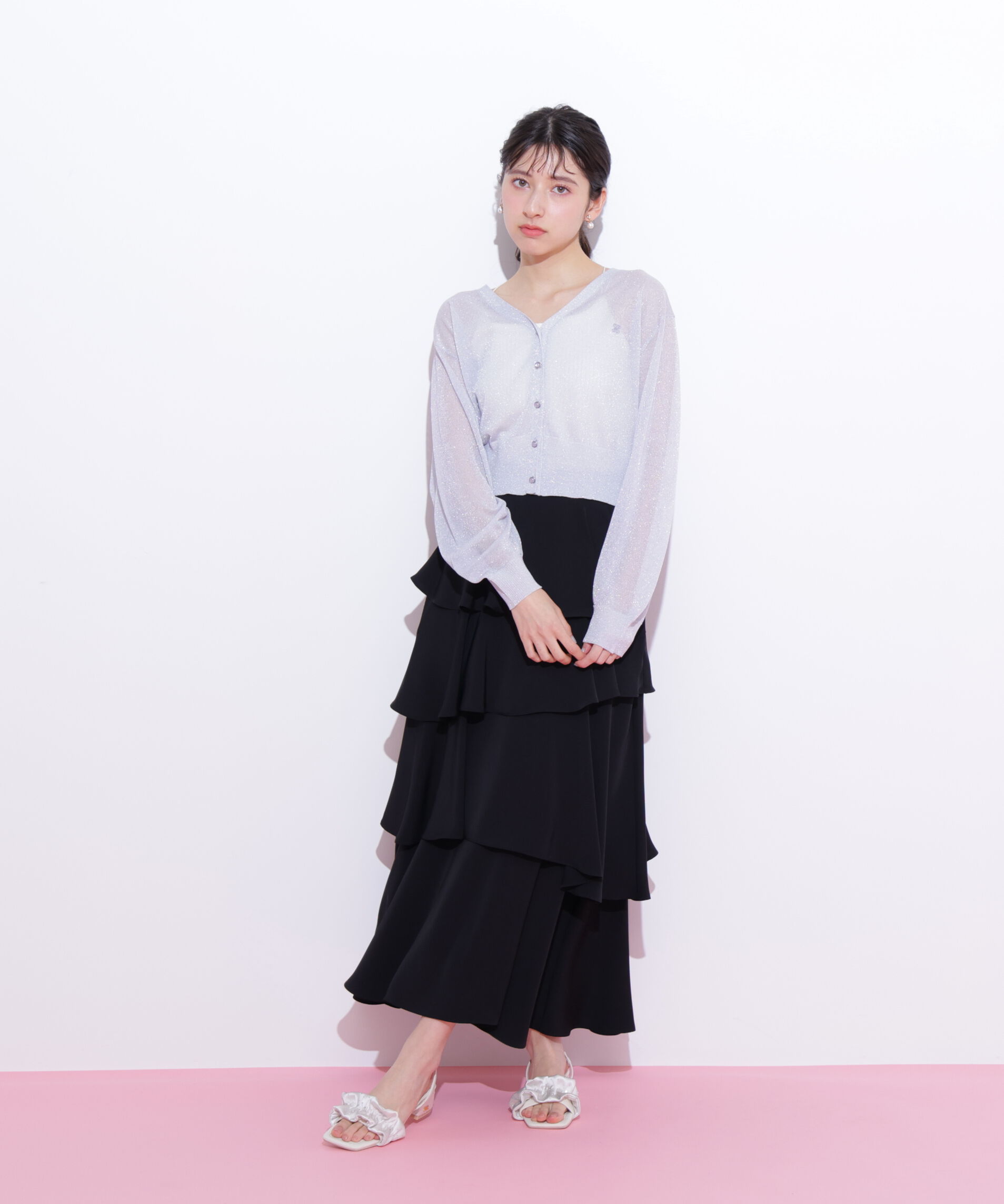  「シャイニーシアーカーディガン」|ニット・セーター|