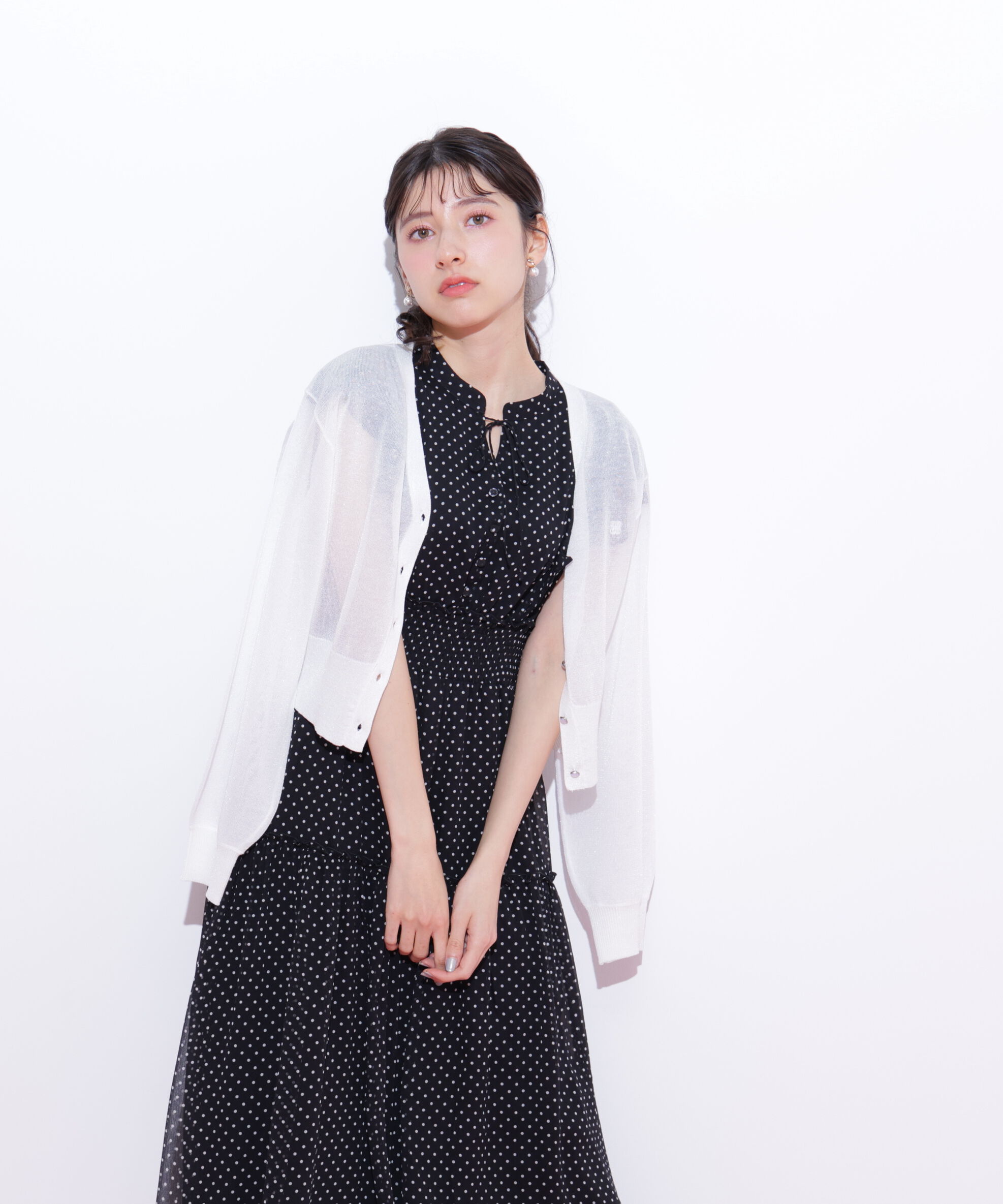  「シャイニーシアーカーディガン」|ニット・セーター|