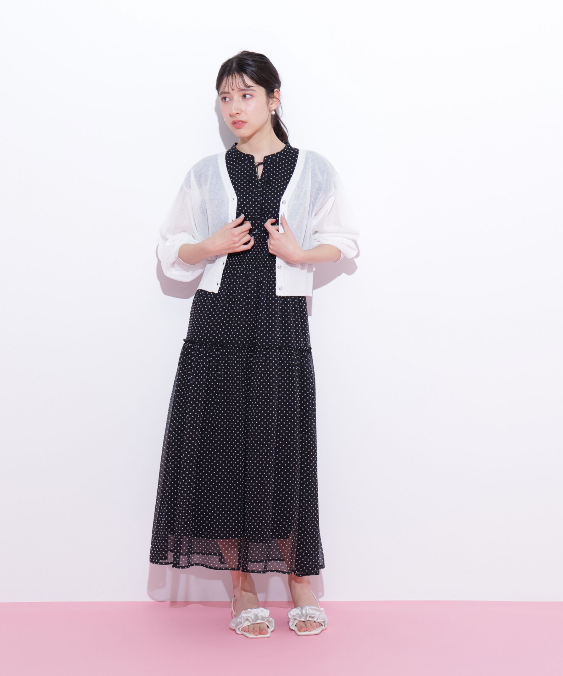  「シャイニーシアーカーディガン」|ニット・セーター|