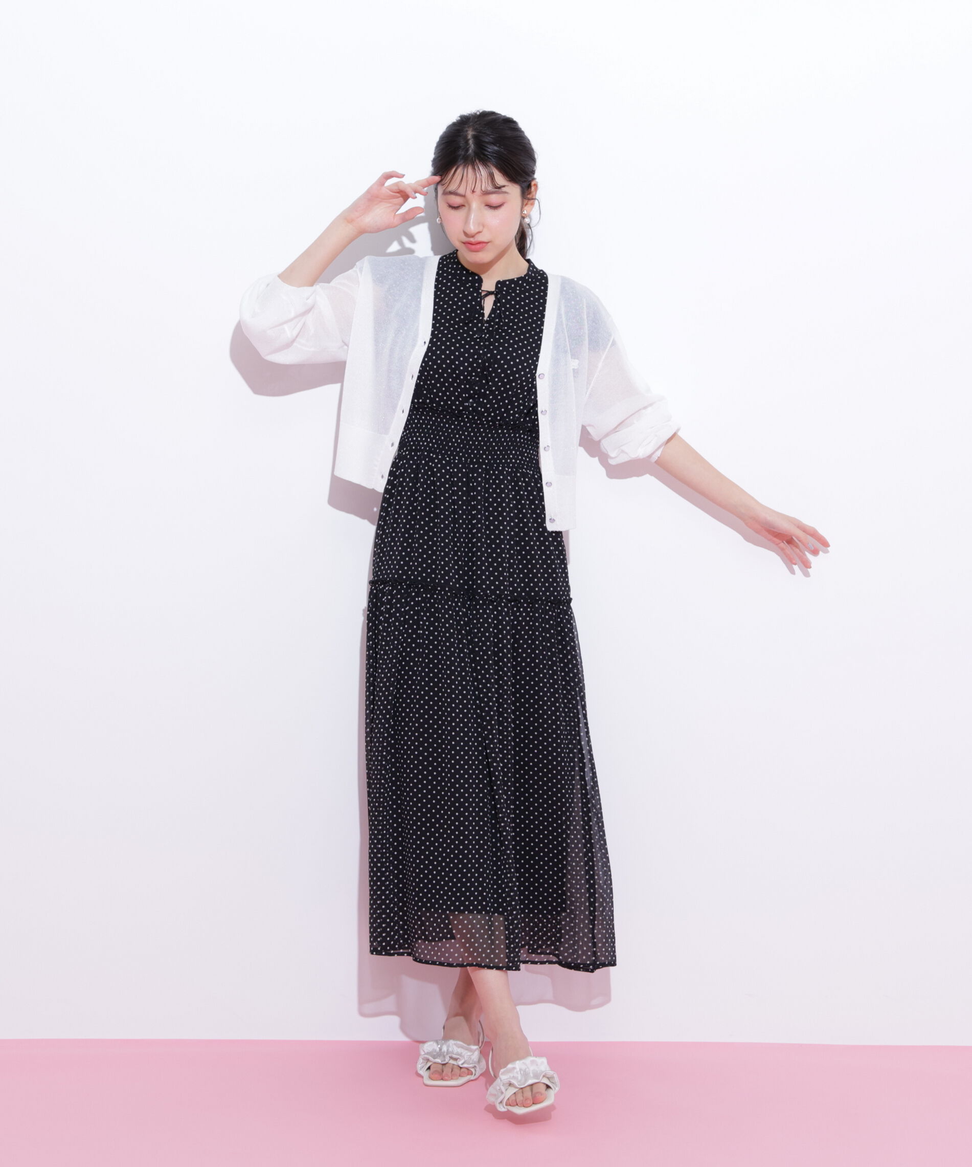  「シャイニーシアーカーディガン」|ニット・セーター|