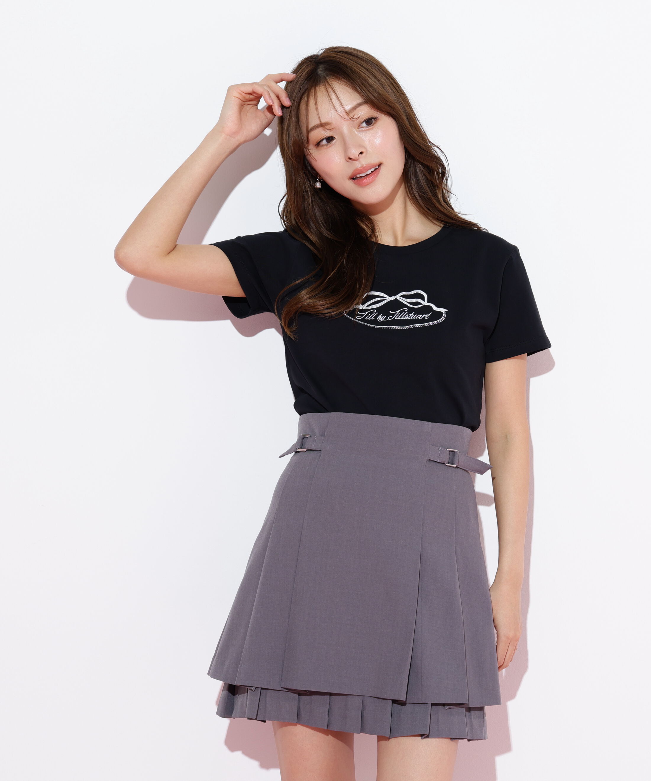  「オーガニックコットンリボンフレームロゴTシャツ」|Tシャツ・カットソー|