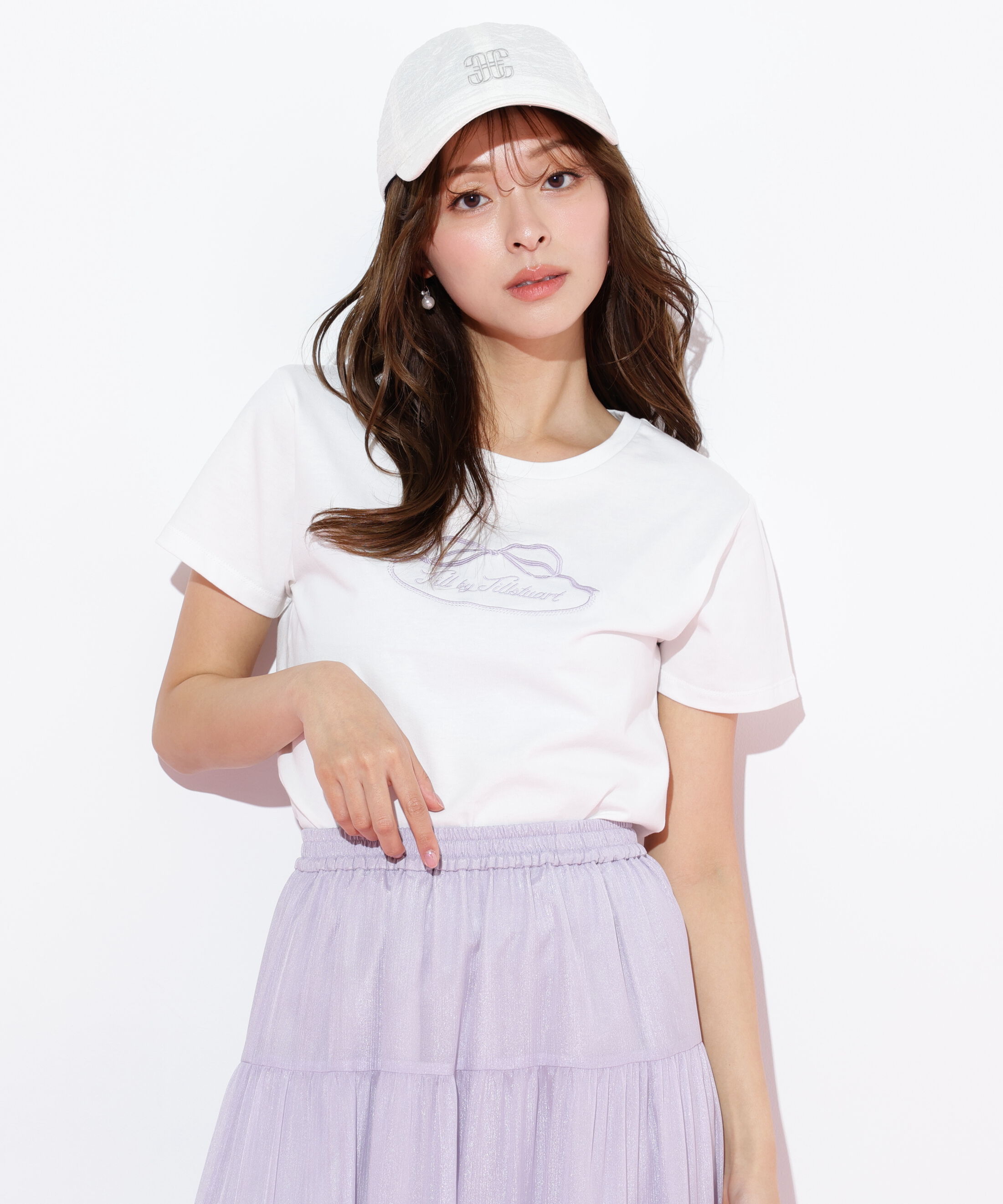  「オーガニックコットンリボンフレームロゴTシャツ」|Tシャツ・カットソー|