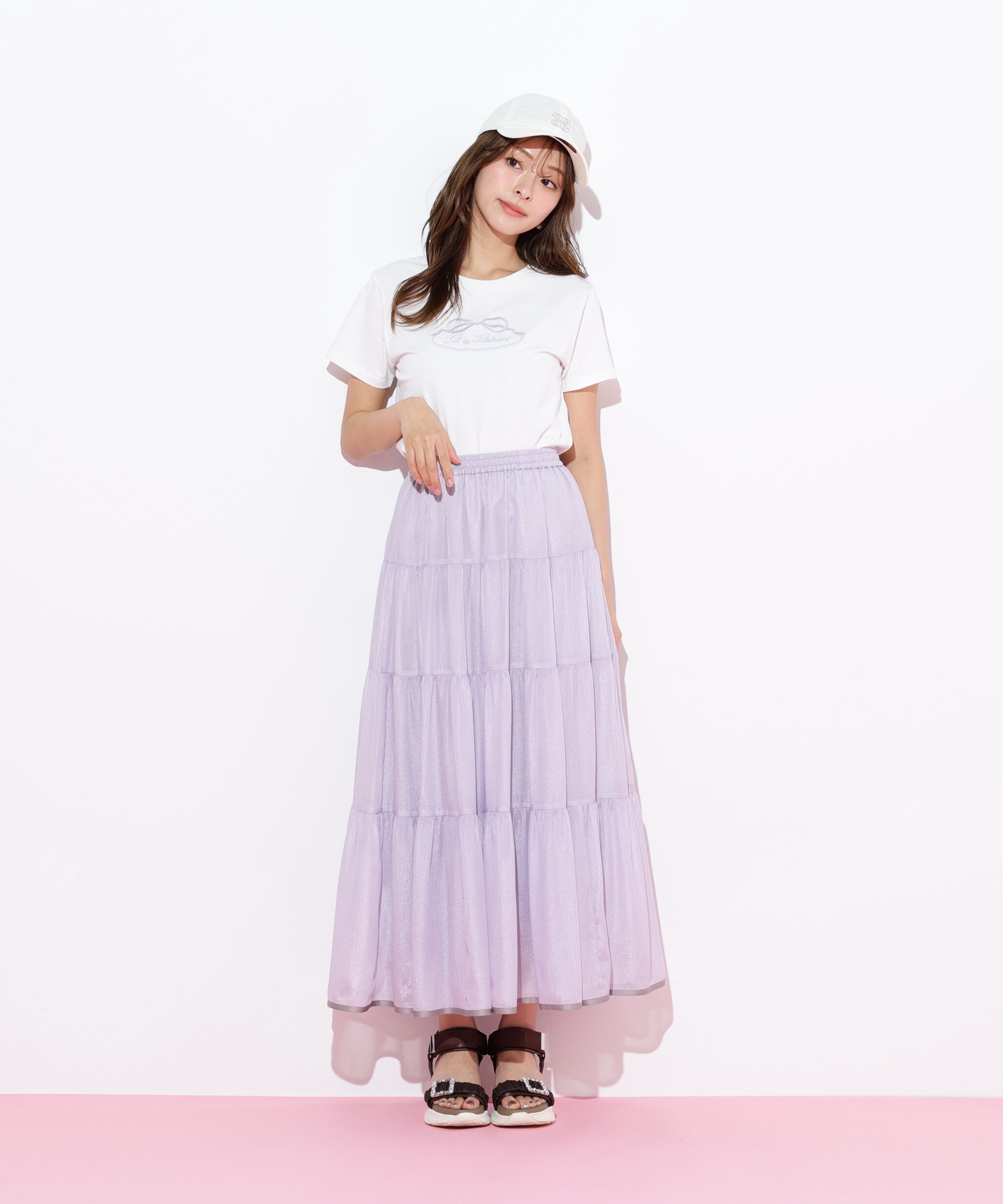  「オーガニックコットンリボンフレームロゴTシャツ」|Tシャツ・カットソー|