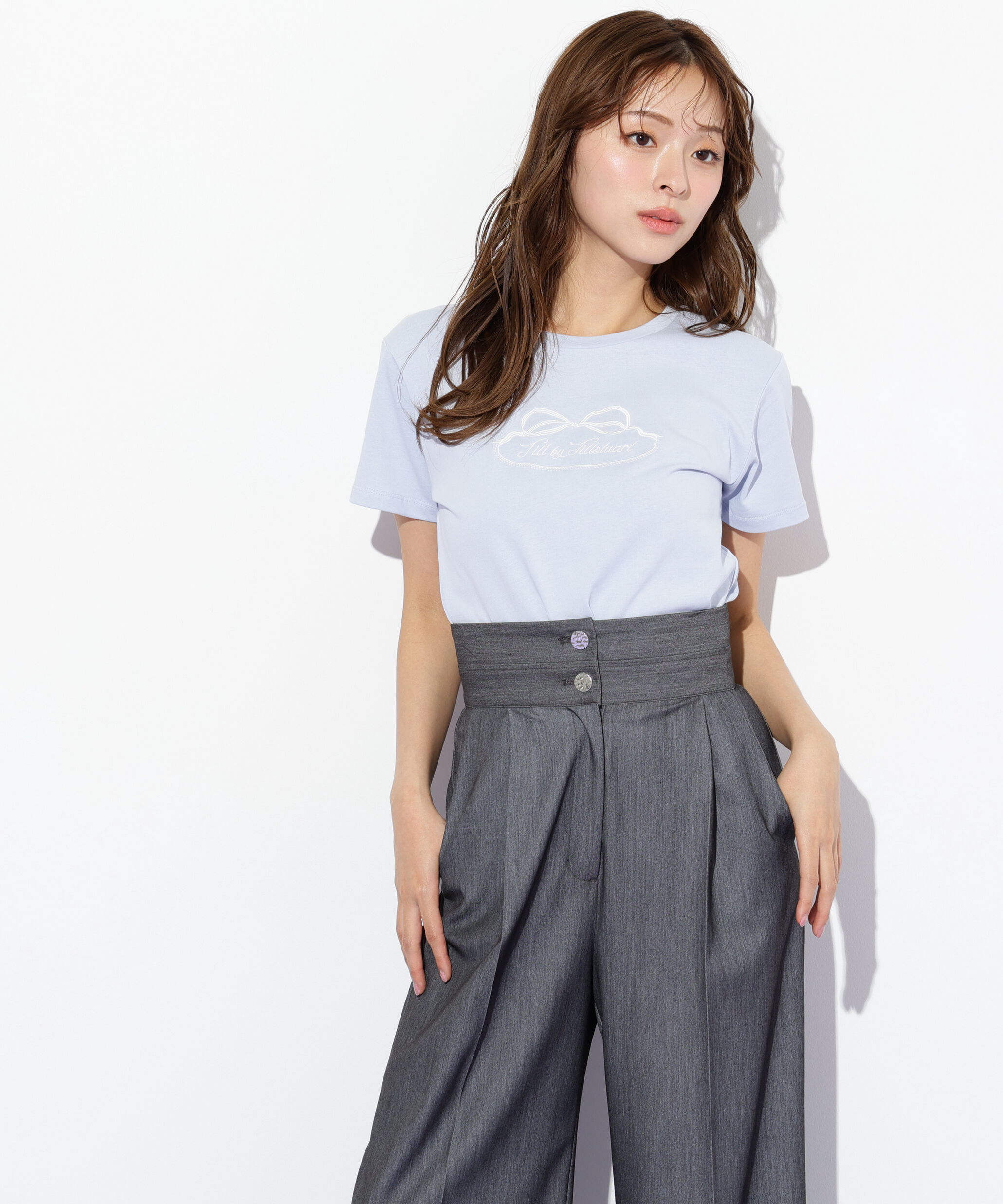  「オーガニックコットンリボンフレームロゴTシャツ」|Tシャツ・カットソー|