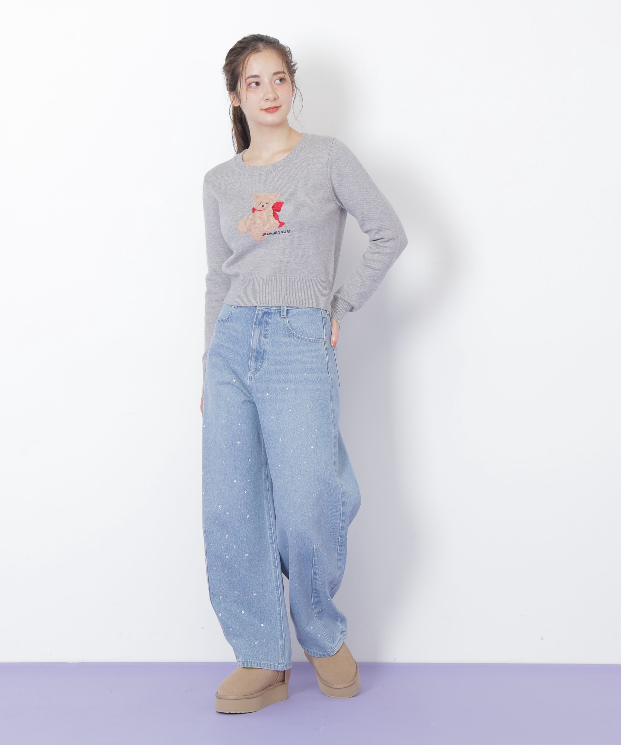  「ビジュートッピングデニムパンツ」|その他|