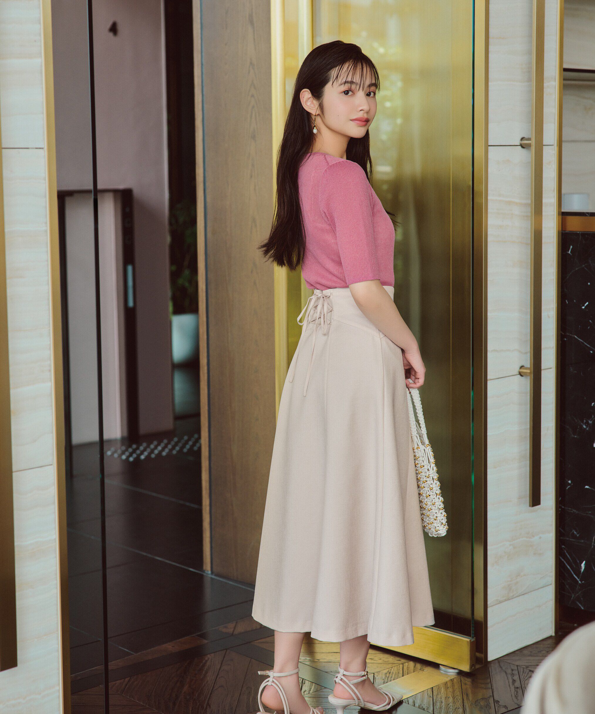 PROPORTION BODY DRESSING「シアー半袖ニット」|ニット・セーター|