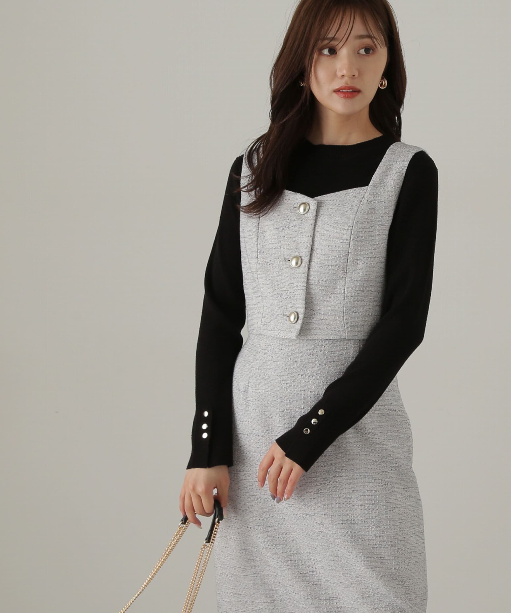 PROPORTION BODY DRESSING「釦付きボトルネックリブニット」|ニット・セーター|