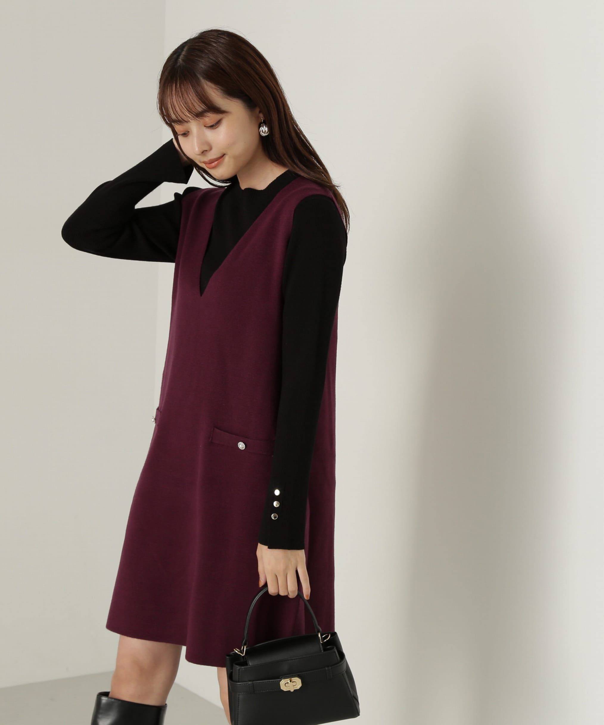 PROPORTION BODY DRESSING「釦付きボトルネックリブニット」|ニット・セーター|