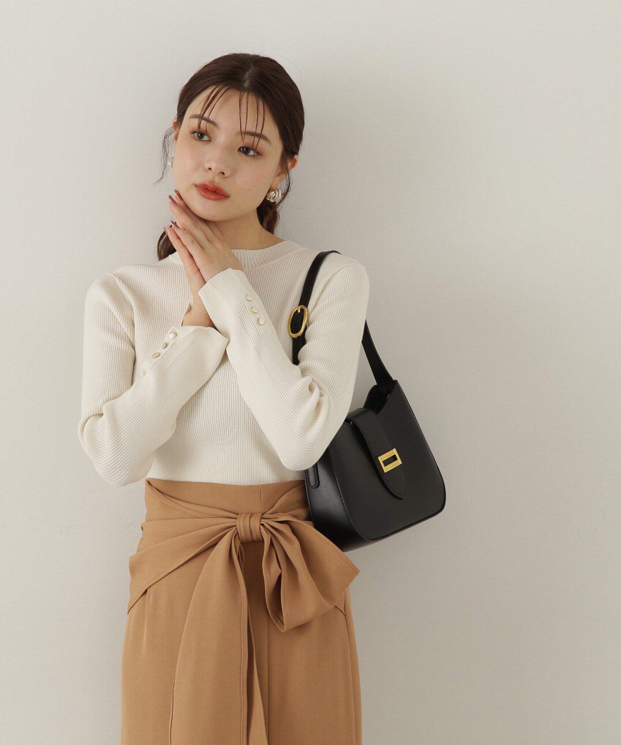 PROPORTION BODY DRESSING「釦付きボトルネックリブニット」|ニット・セーター|