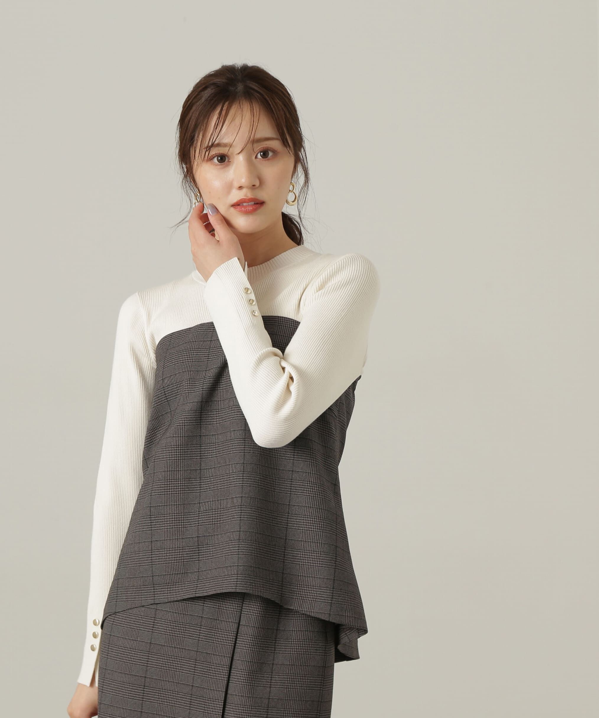 PROPORTION BODY DRESSING「釦付きボトルネックリブニット」|ニット・セーター|