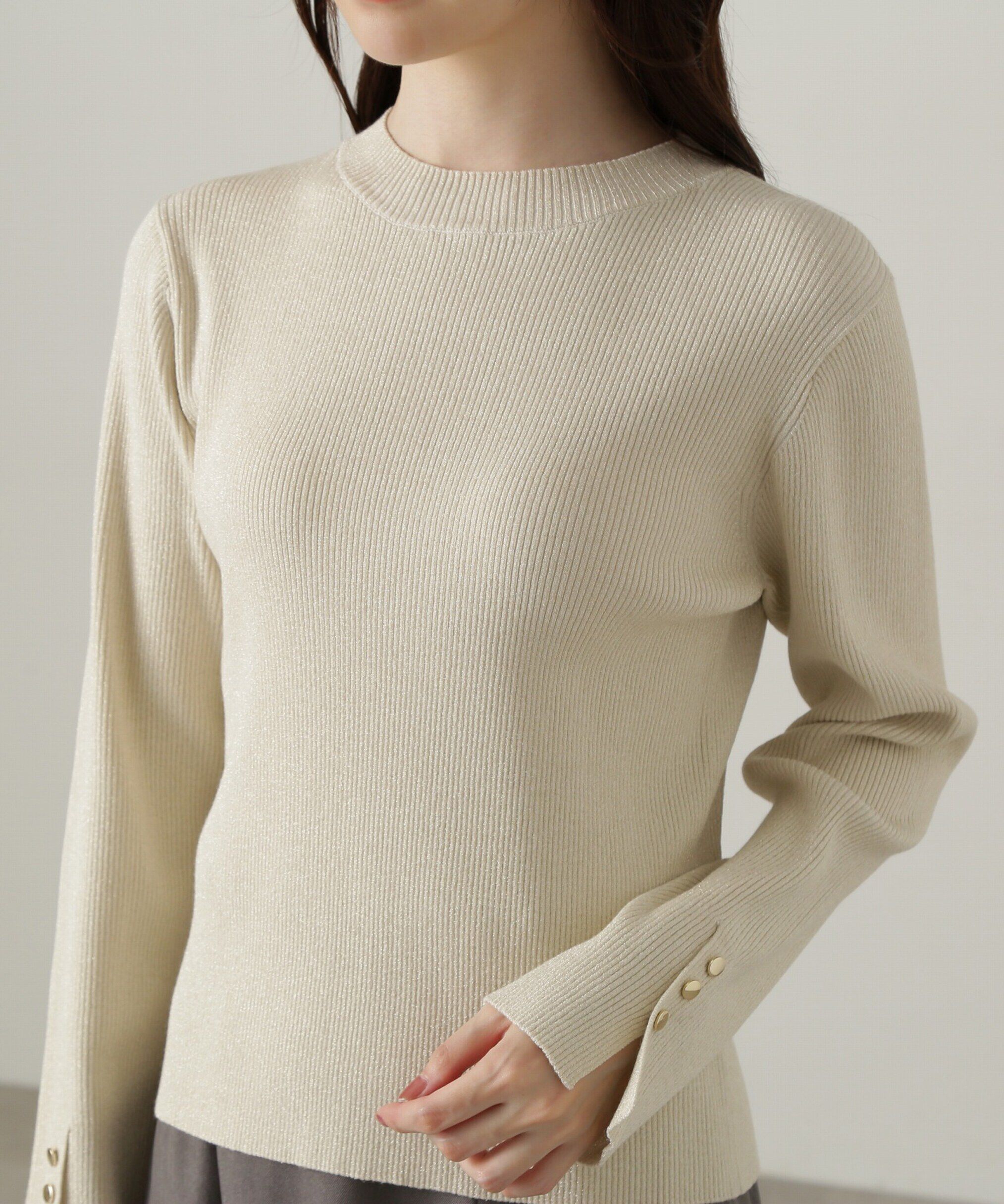 PROPORTION BODY DRESSING「釦付きボトルネックリブニット」|ニット・セーター|