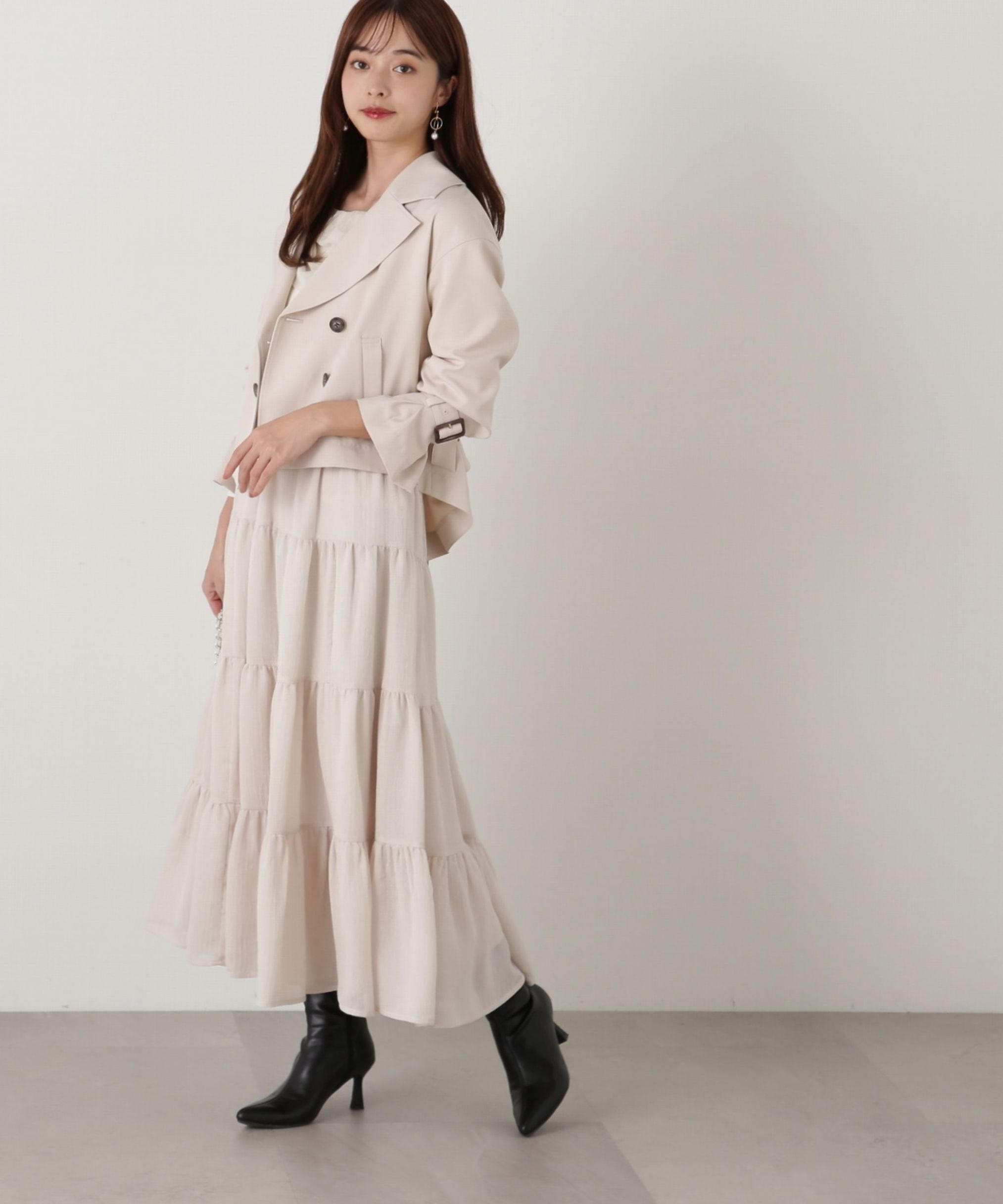 PROPORTION BODY DRESSING「シアー楊柳ティアードスカート」|スカート|