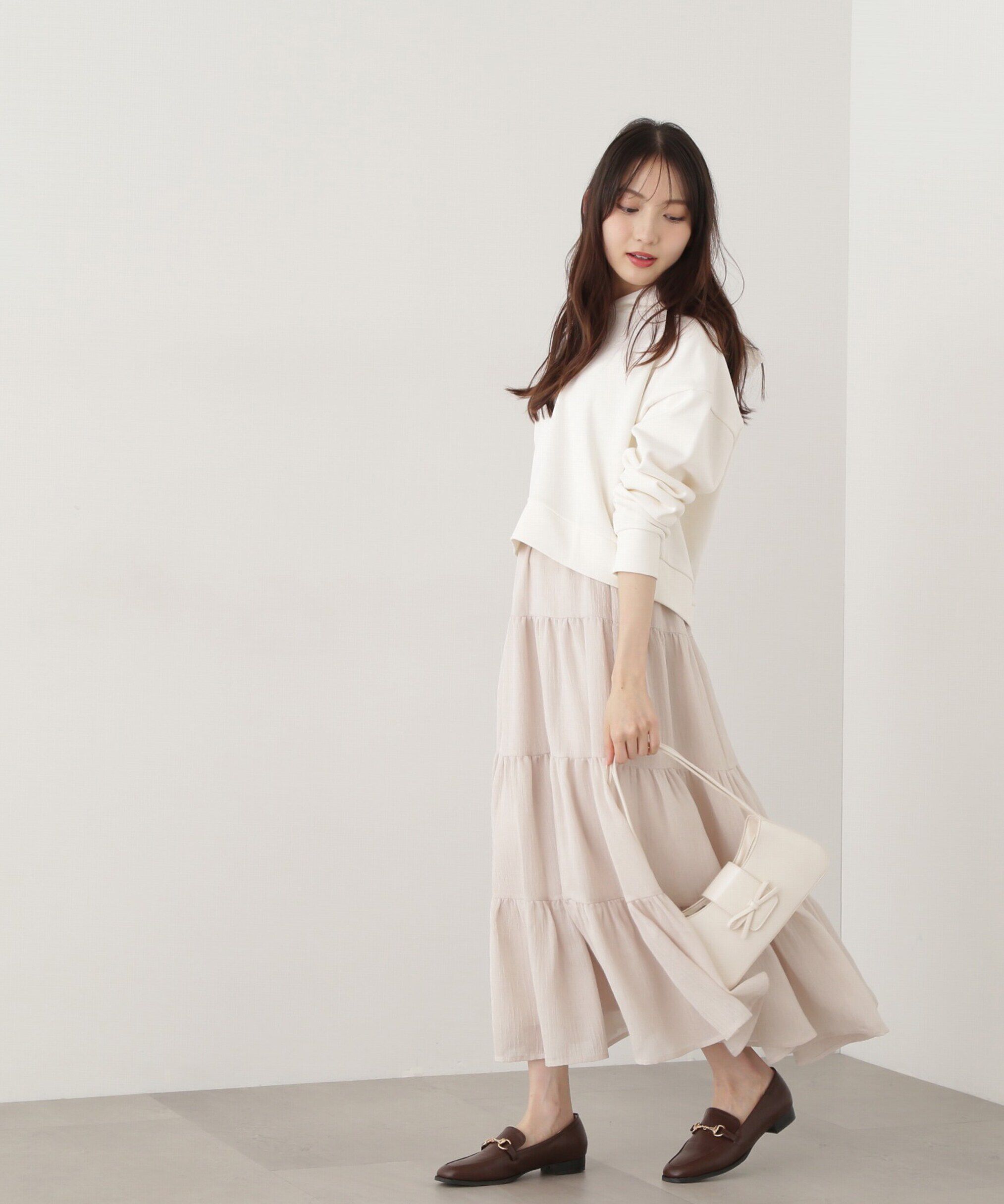 PROPORTION BODY DRESSING「シアー楊柳ティアードスカート」|スカート|