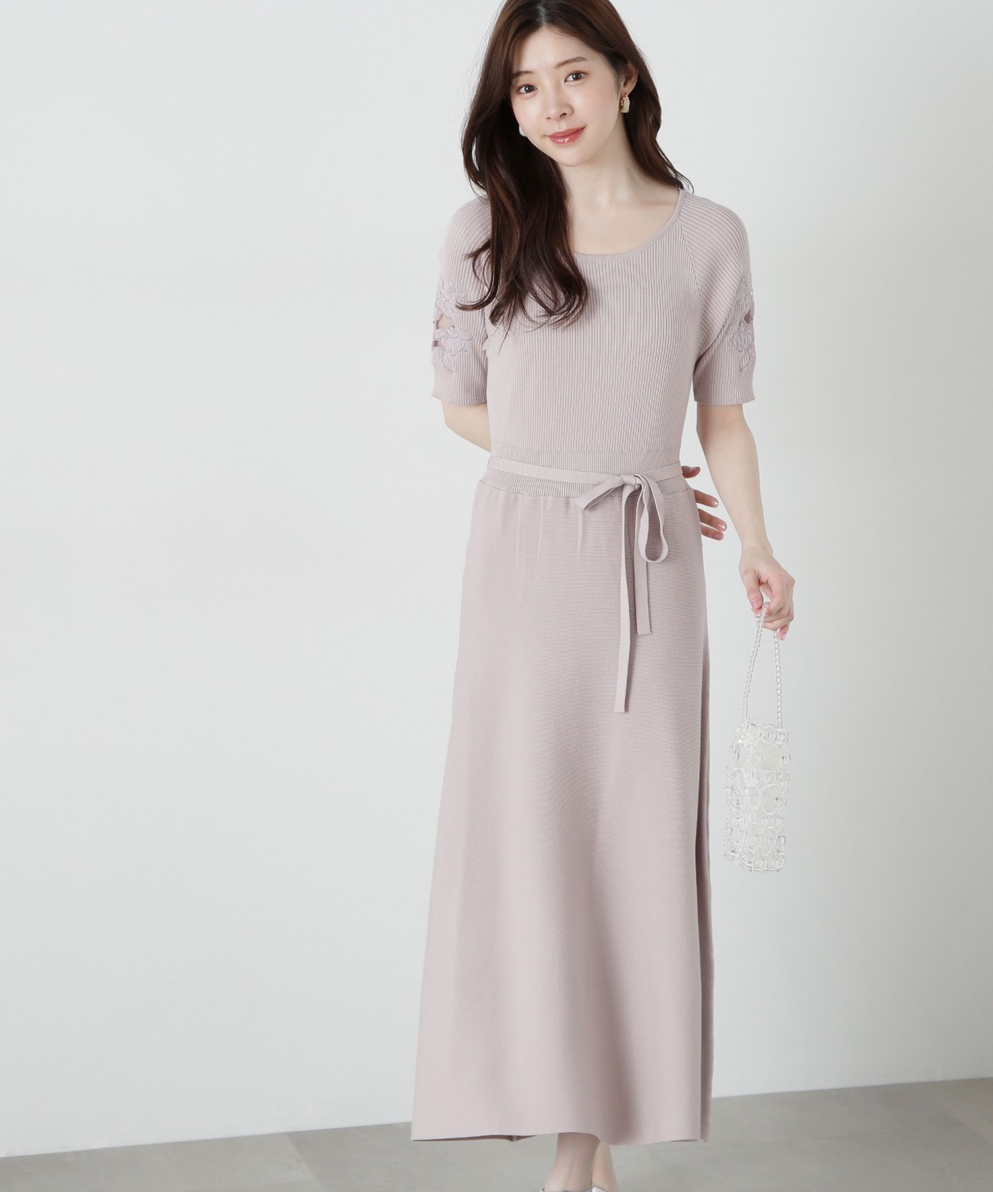 PROPORTION BODY DRESSING「エンブロイダリーニットワンピース」|ワンピース|ピンク