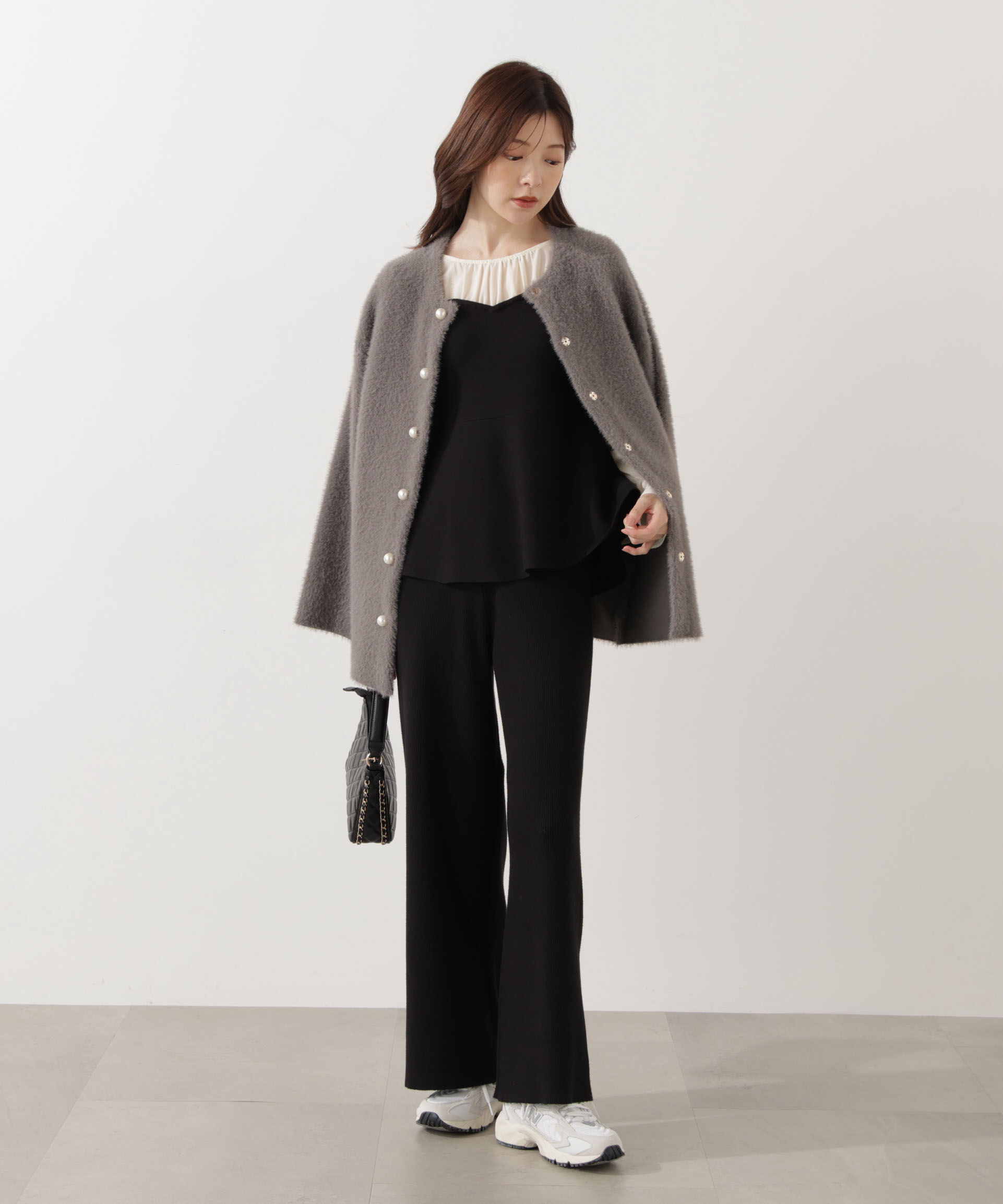 PROPORTION BODY DRESSING「＜ウォッシャブル＞シアードッキングペプラムニットSETUP」|ワンピース|