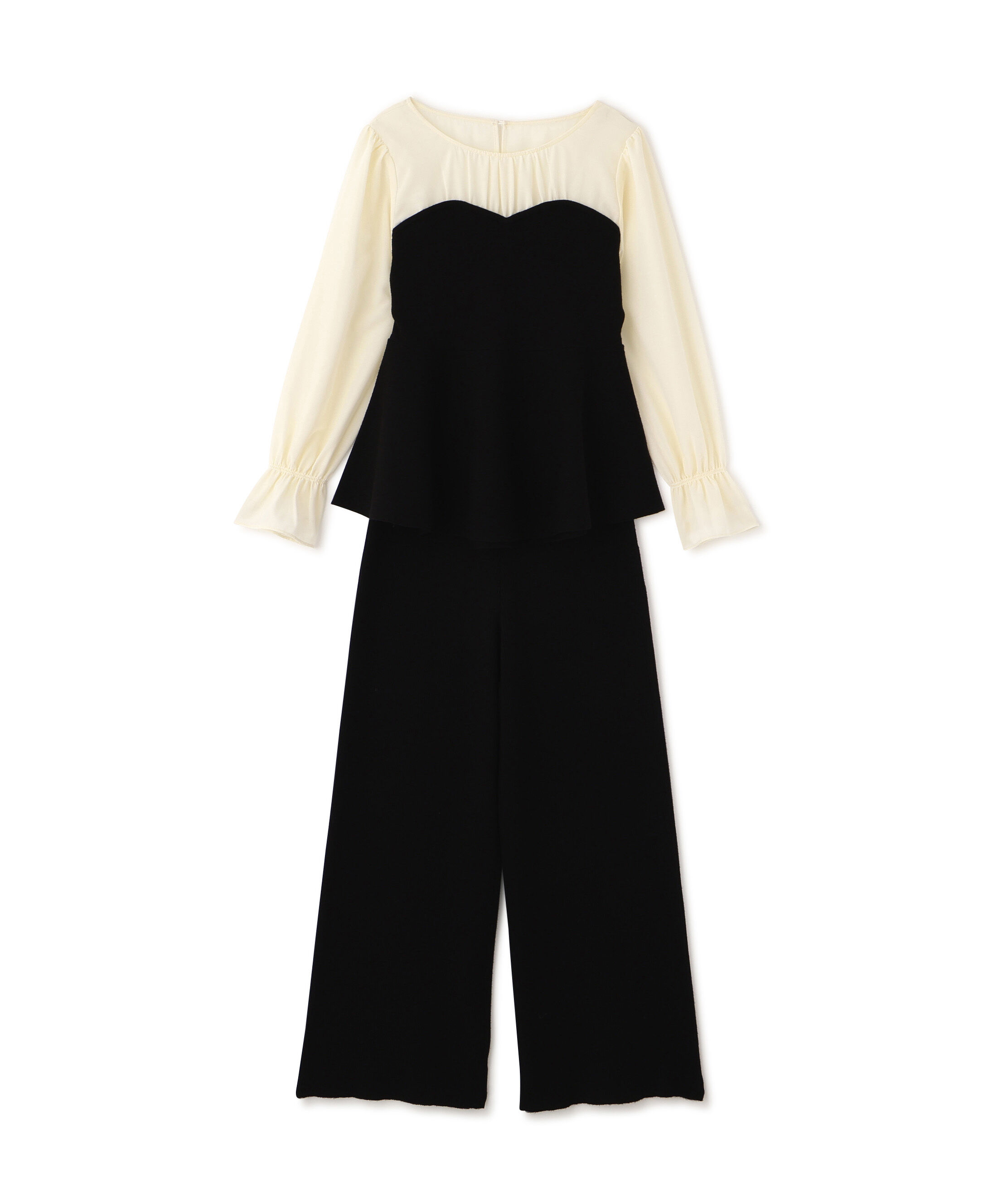 PROPORTION BODY DRESSING「＜ウォッシャブル＞シアードッキングペプラムニットSETUP」|ワンピース|