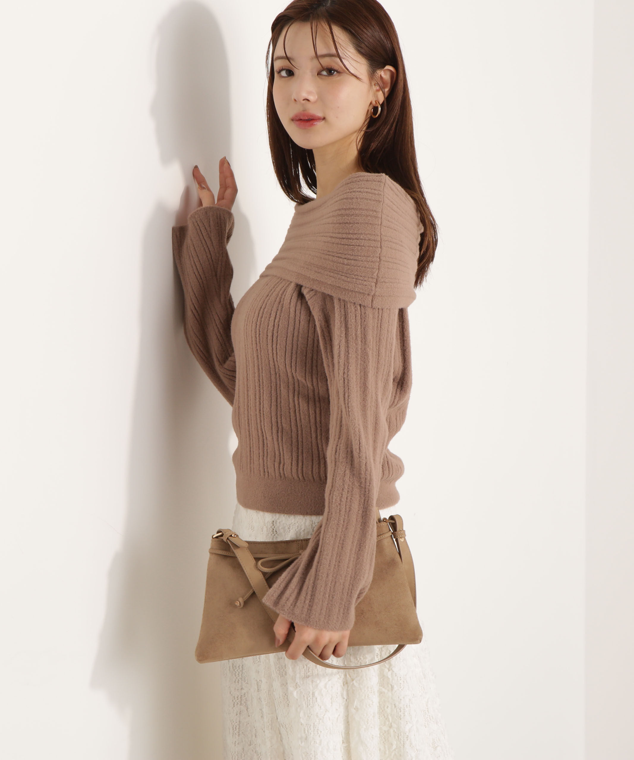 PROPORTION BODY DRESSING「ランダムリブオフショルニット 25AW」|ニット・セーター|