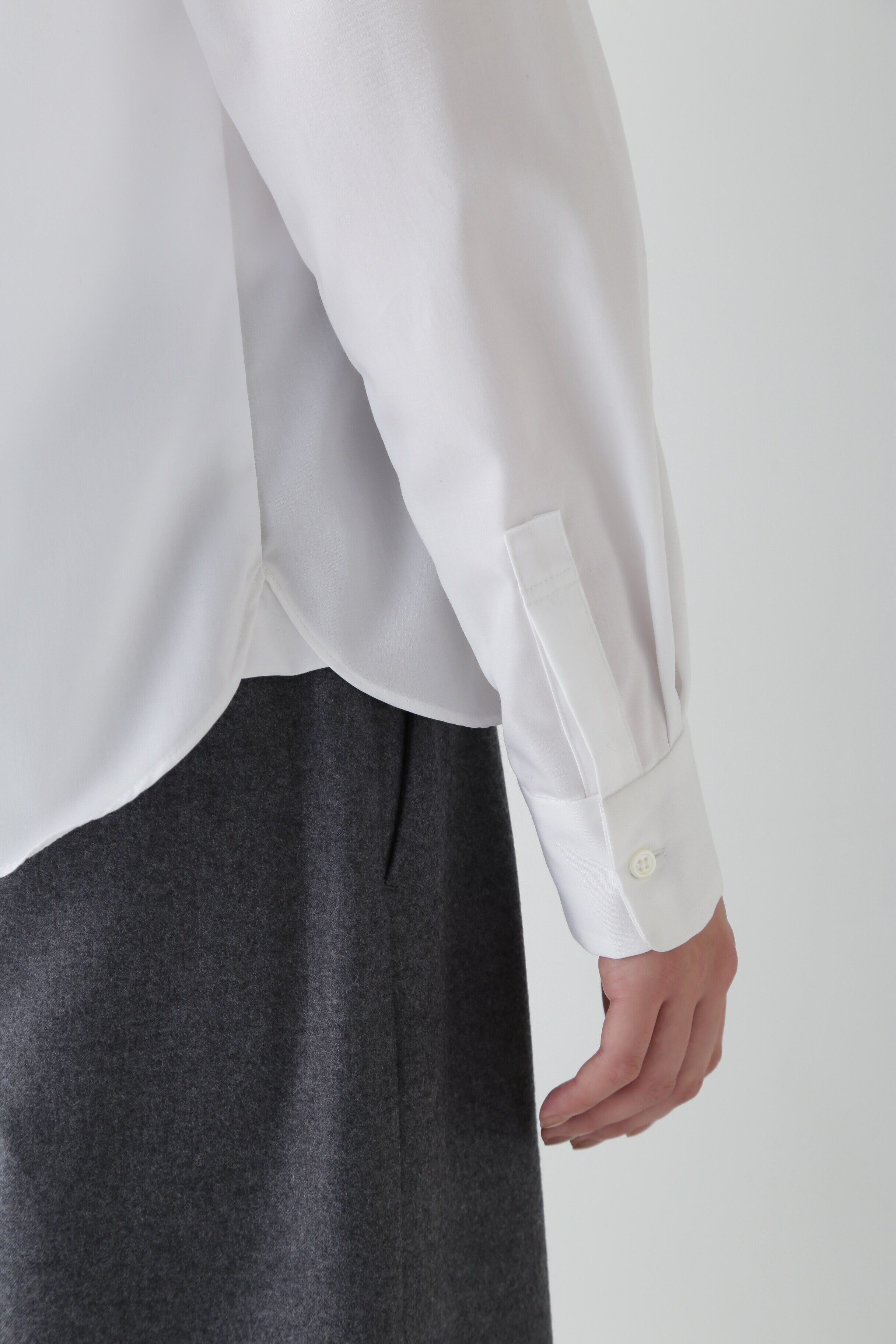  「◆ポプリンハイネックシャツブラウス」|シャツ・ブラウス|