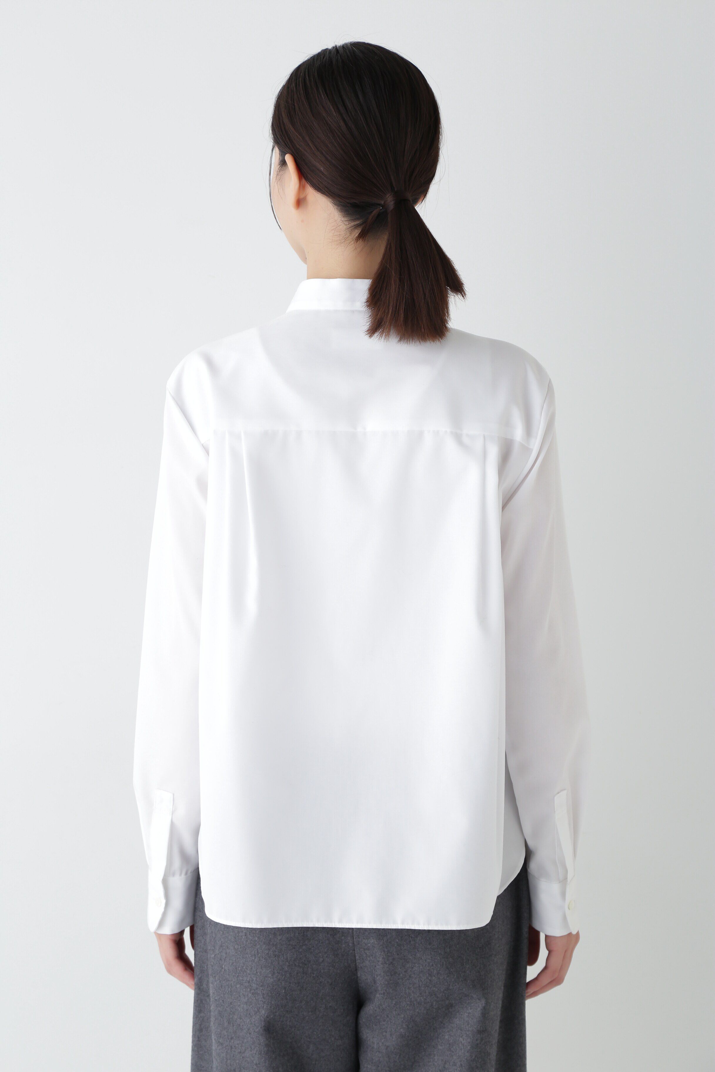  「◆ポプリンハイネックシャツブラウス」|シャツ・ブラウス|