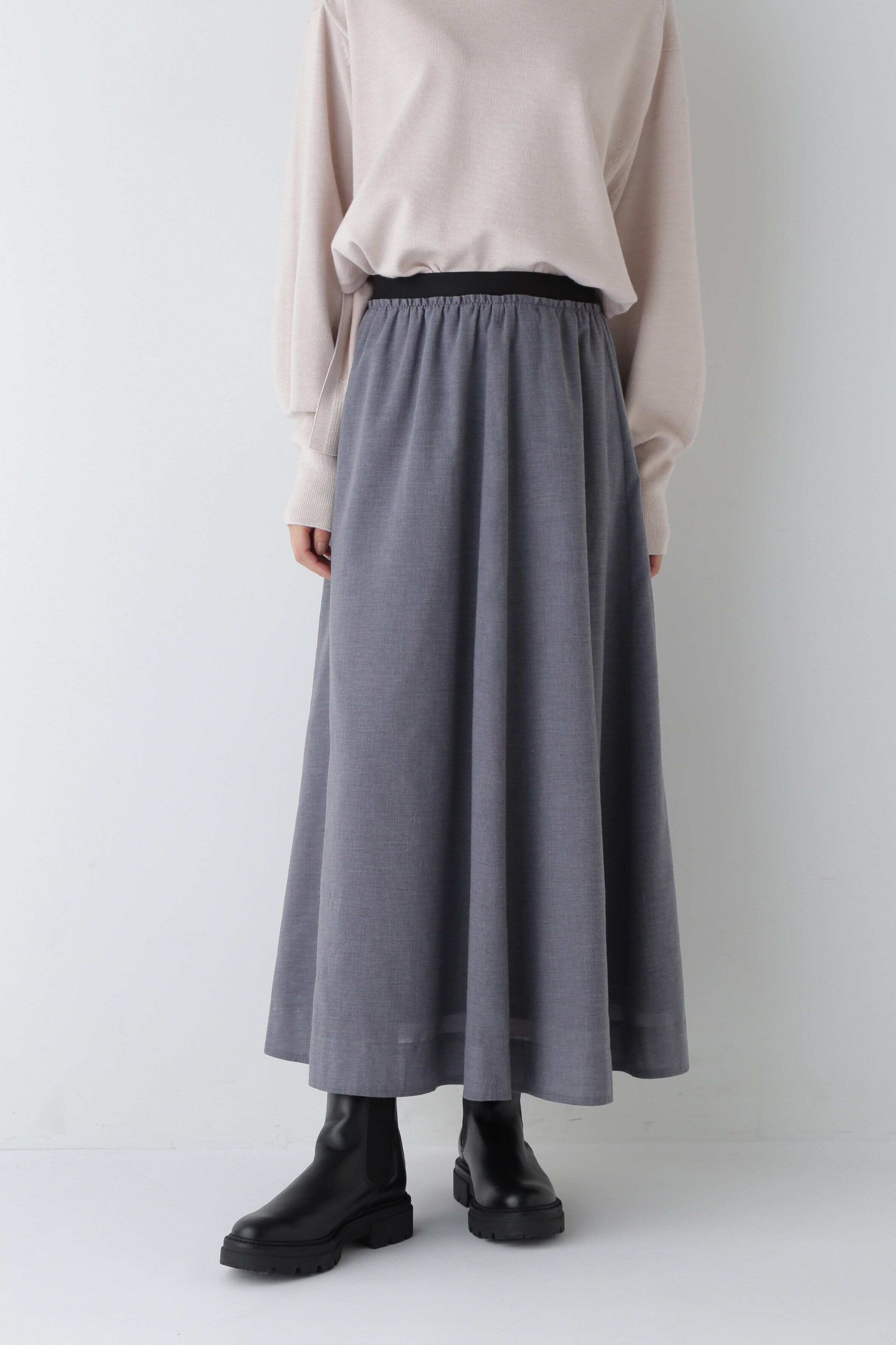  「◆TC強撚ボイルカルゼスカート」|スカート|TOPグレー