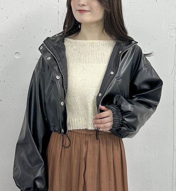 archives「フェイクレザードロストショートブルゾン／」|テーラードジャケット|
