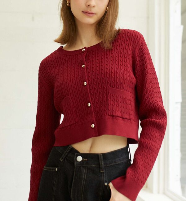 archives「モチモチケーブルニットカーディガン」|カーディガン|