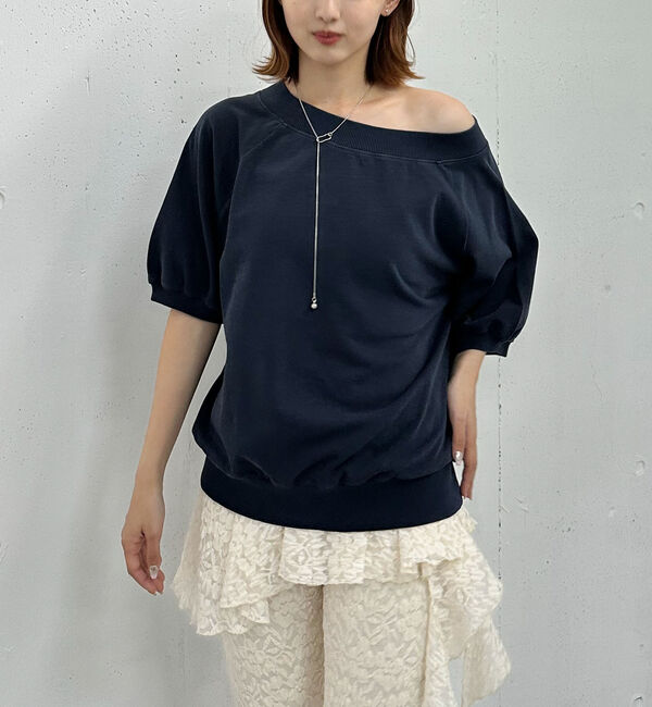 archives「ピグメントオフショルミドルスウェット」|Tシャツ・カットソー|NAVY